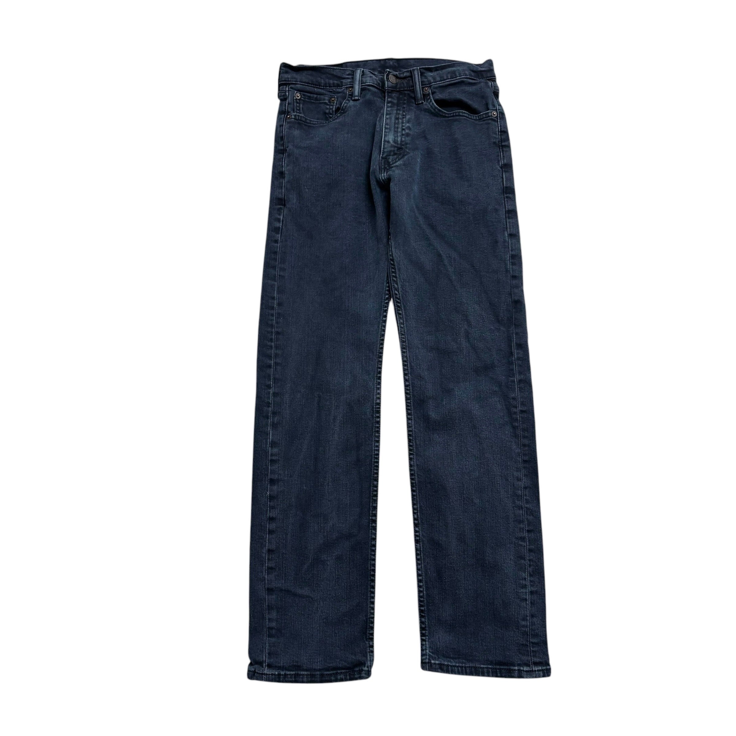 Levis 505 Jeans W29 L31 Mens Navy Blue Regular Straight Fit Stretch Denim