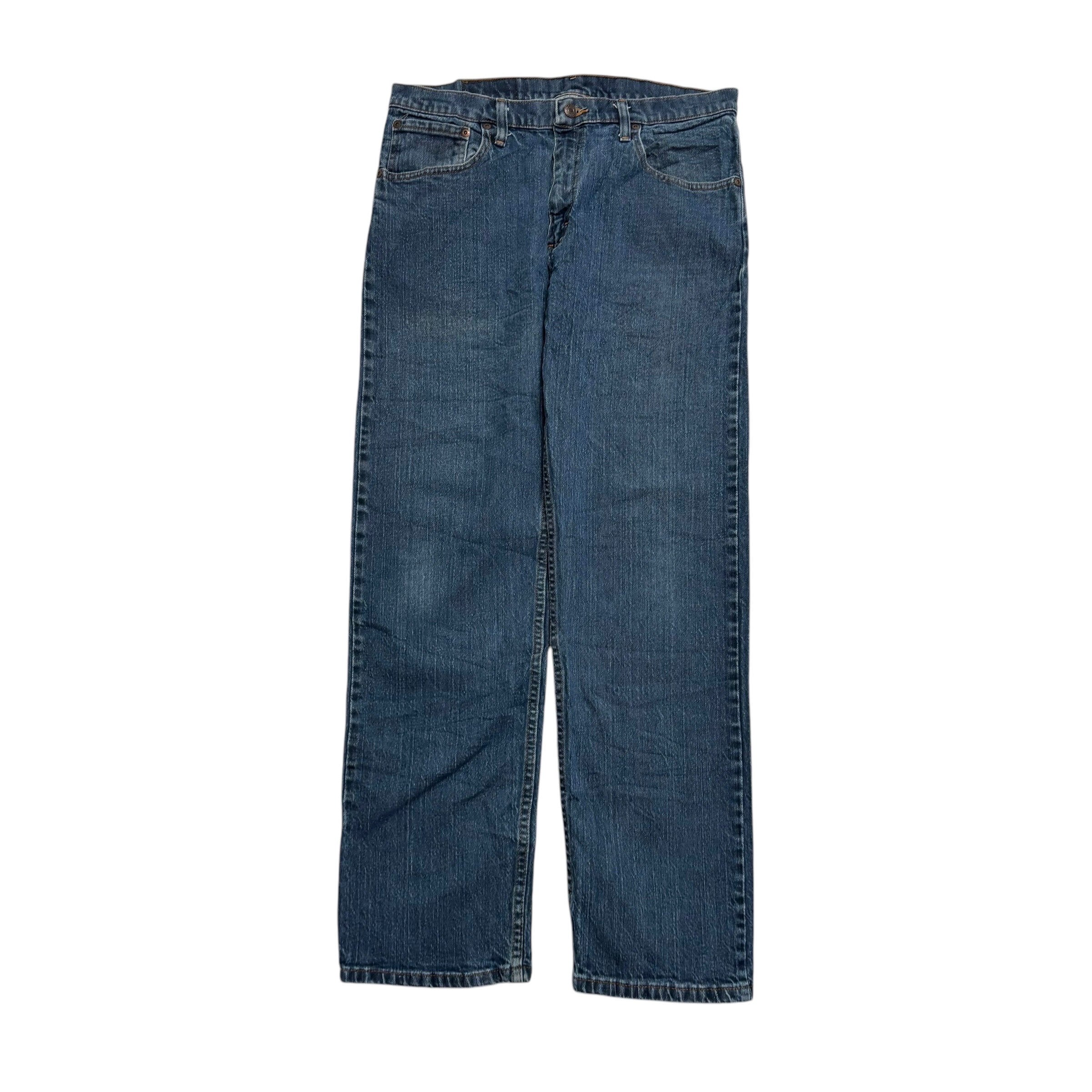 Wrangler Jeans W33 L30 Mens Dark Blue Regular Straight Fit Stretch Denim (E)
