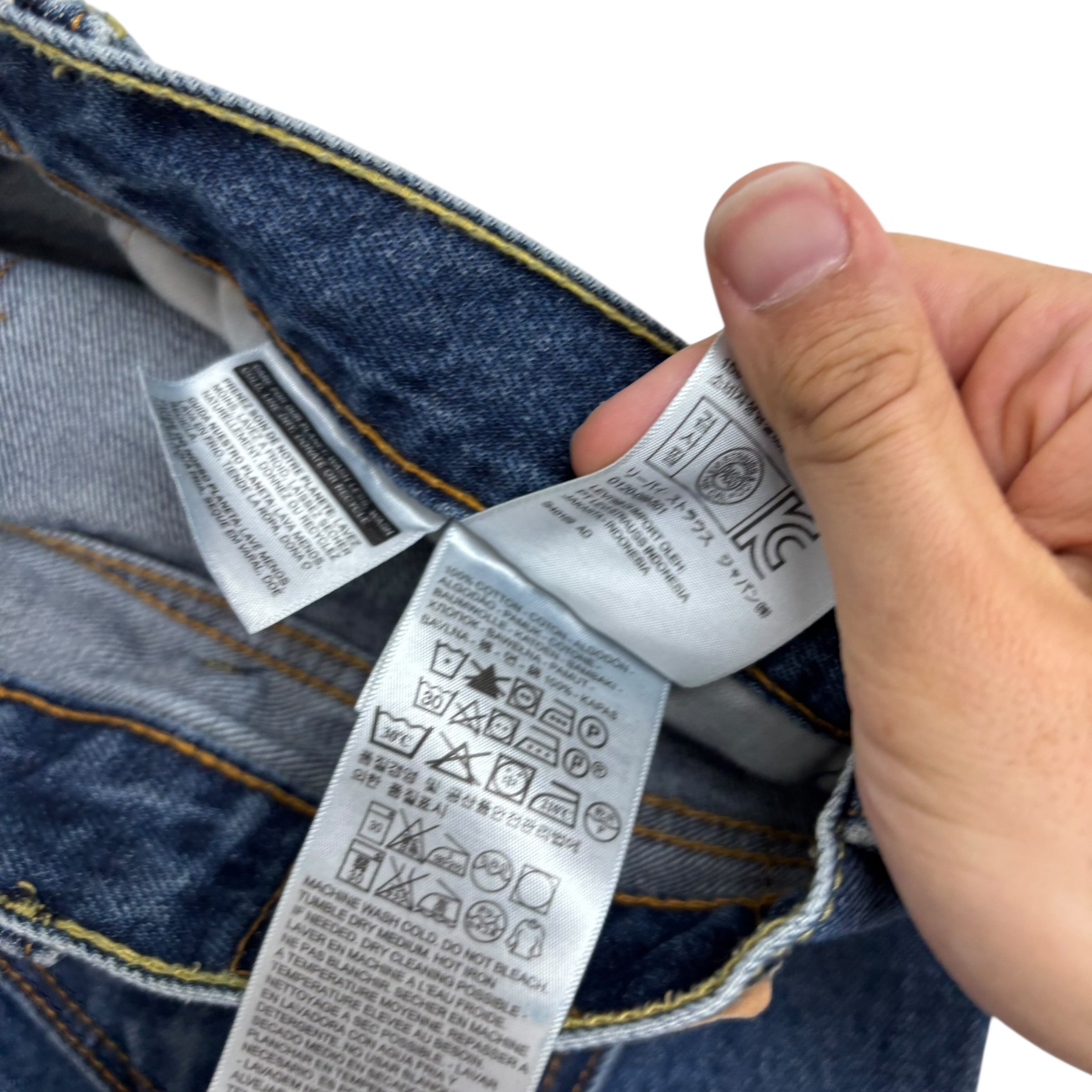 Levis 505 Jeans W42 L29 Mens Mid Blue Regular Straight Fit Denim (E)