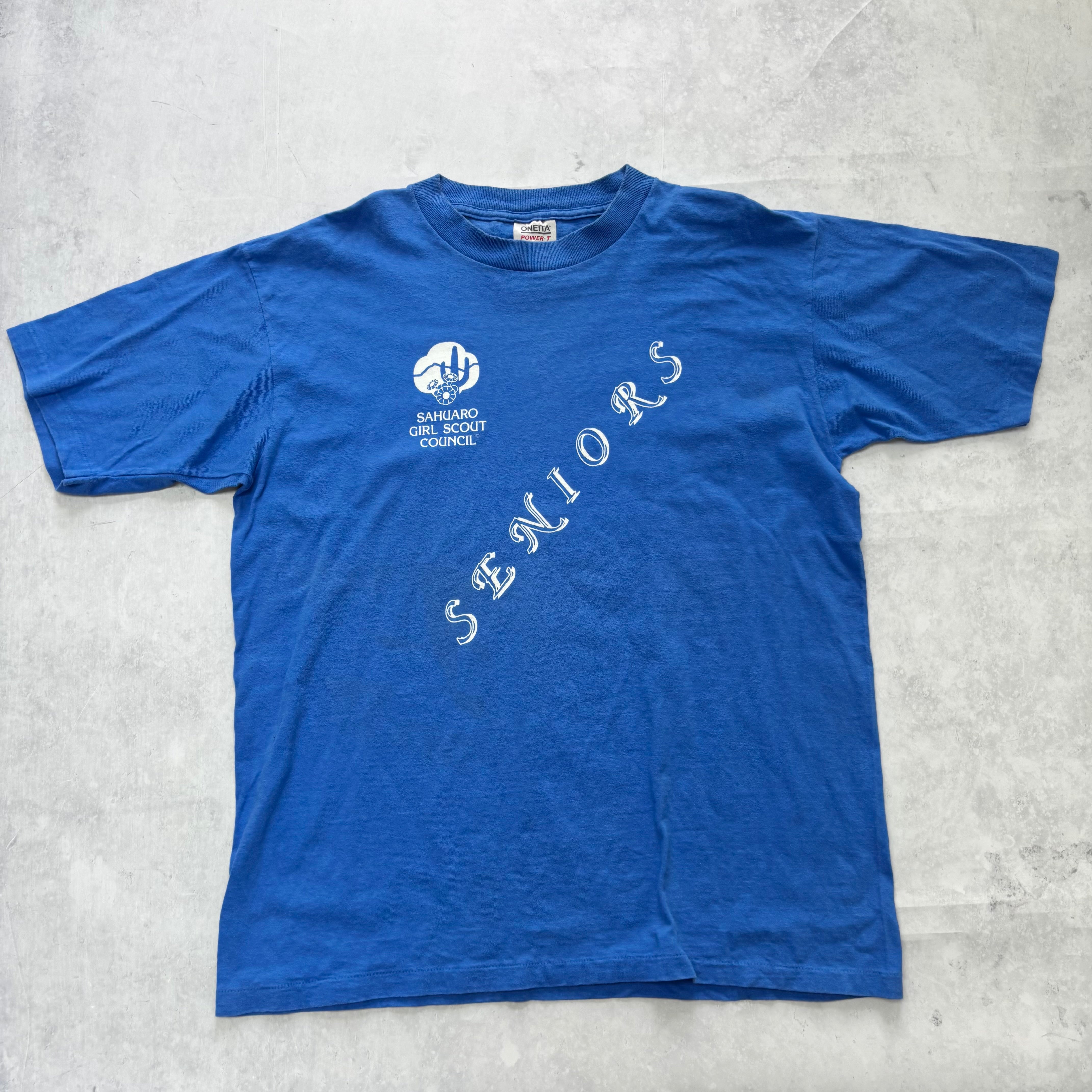 Vintage T Shirt Mens Large Blue Single Stitch Graphic Print 90s USA (E)