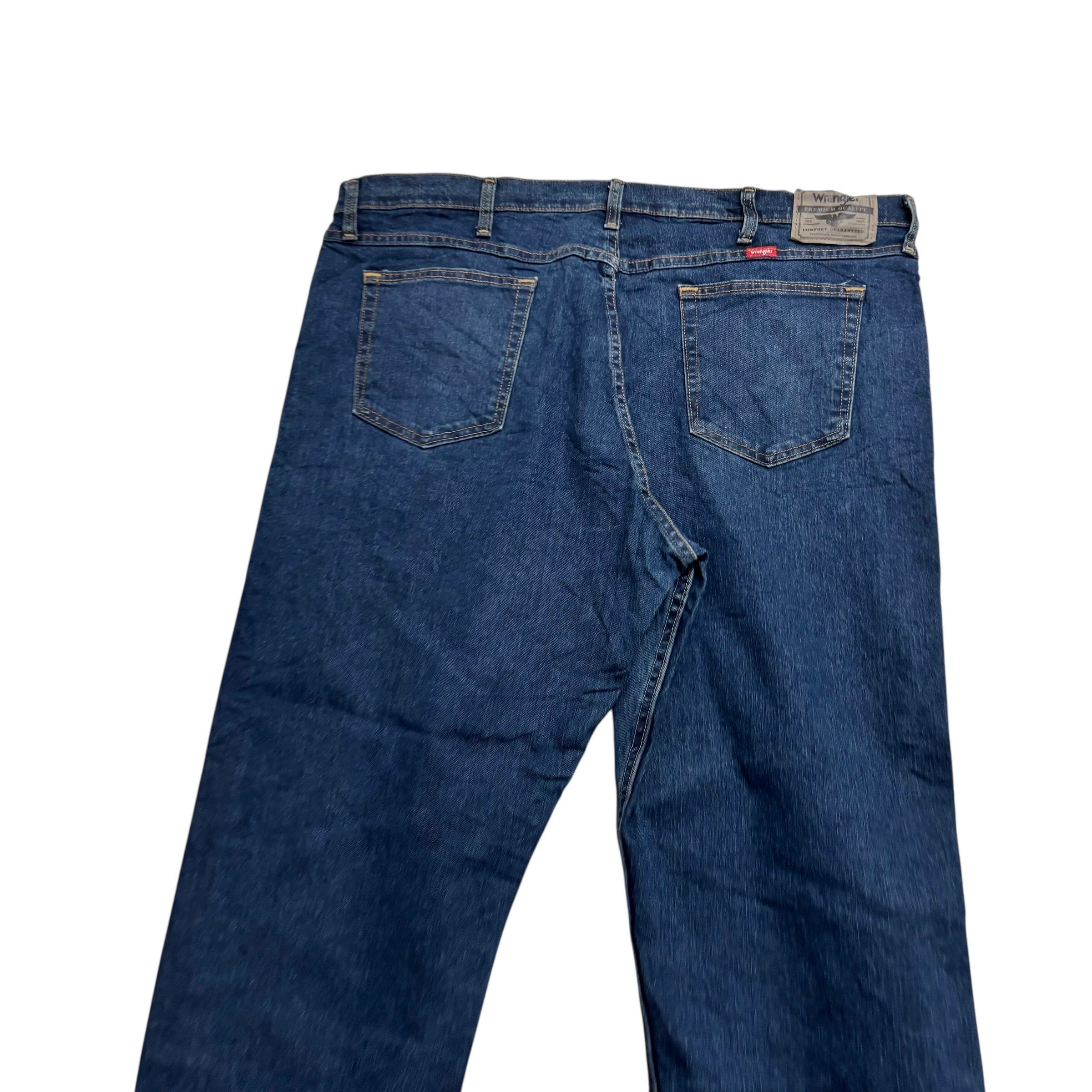 Wrangler Jeans W40 L30 Mens Dark Blue Relaxed Straight Fit Stretch Denim (E)