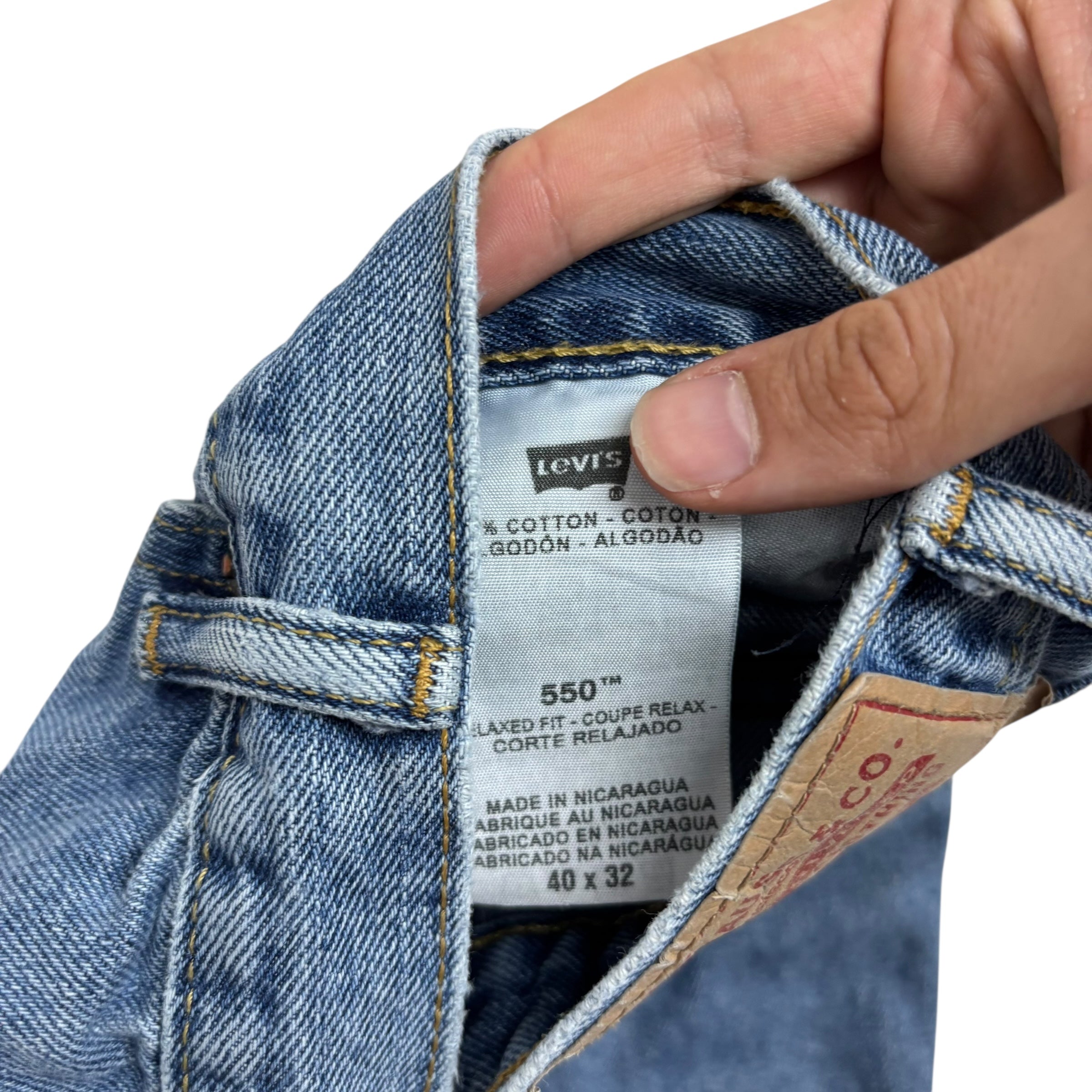 Levis 550 Jeans W38 L32 Mens Light Blue Baggy Relaxed Straight Fit Vintage Denim