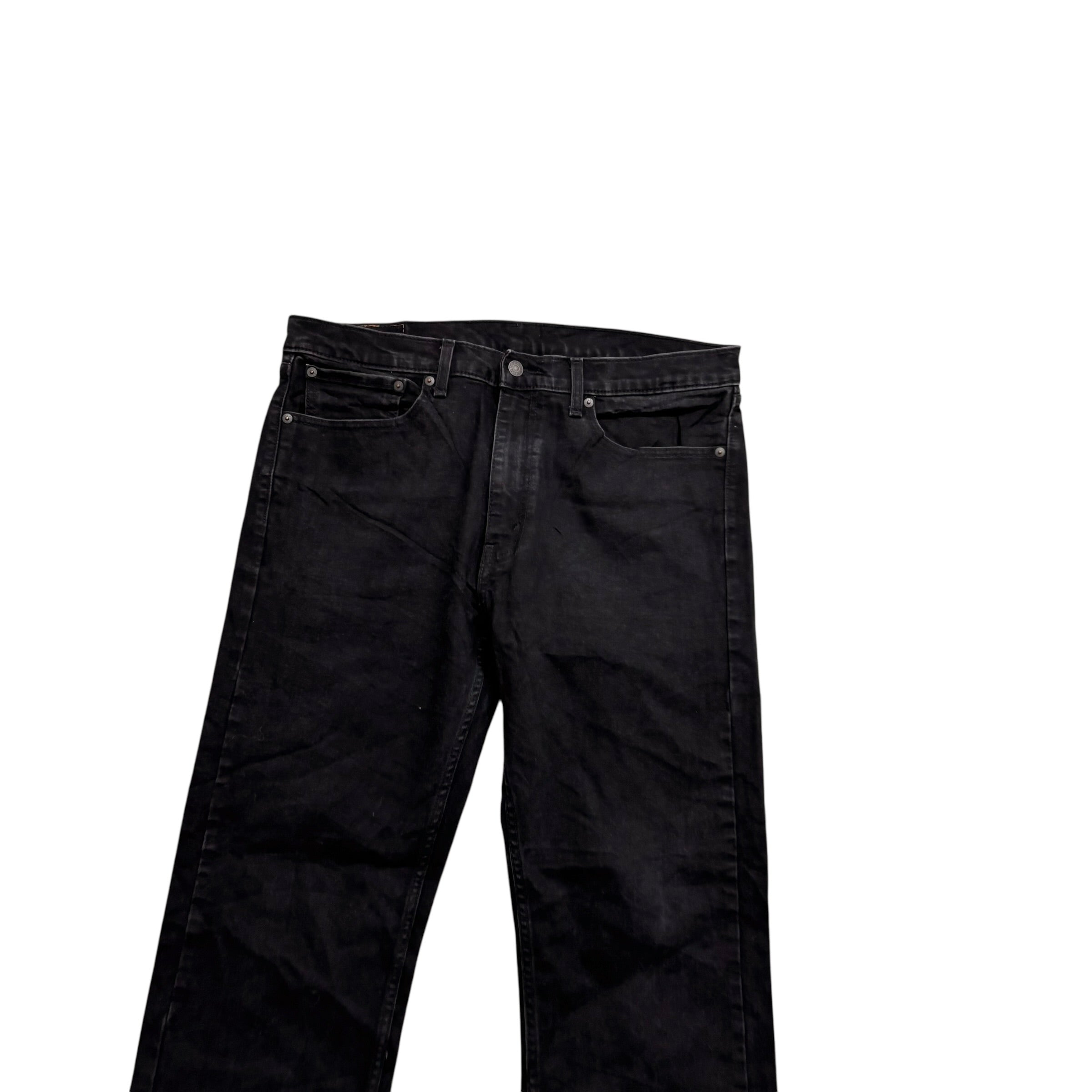 Levis 506 Jeans W36 L30 Mens Black Regular Straight Fit Stretch Denim (E)