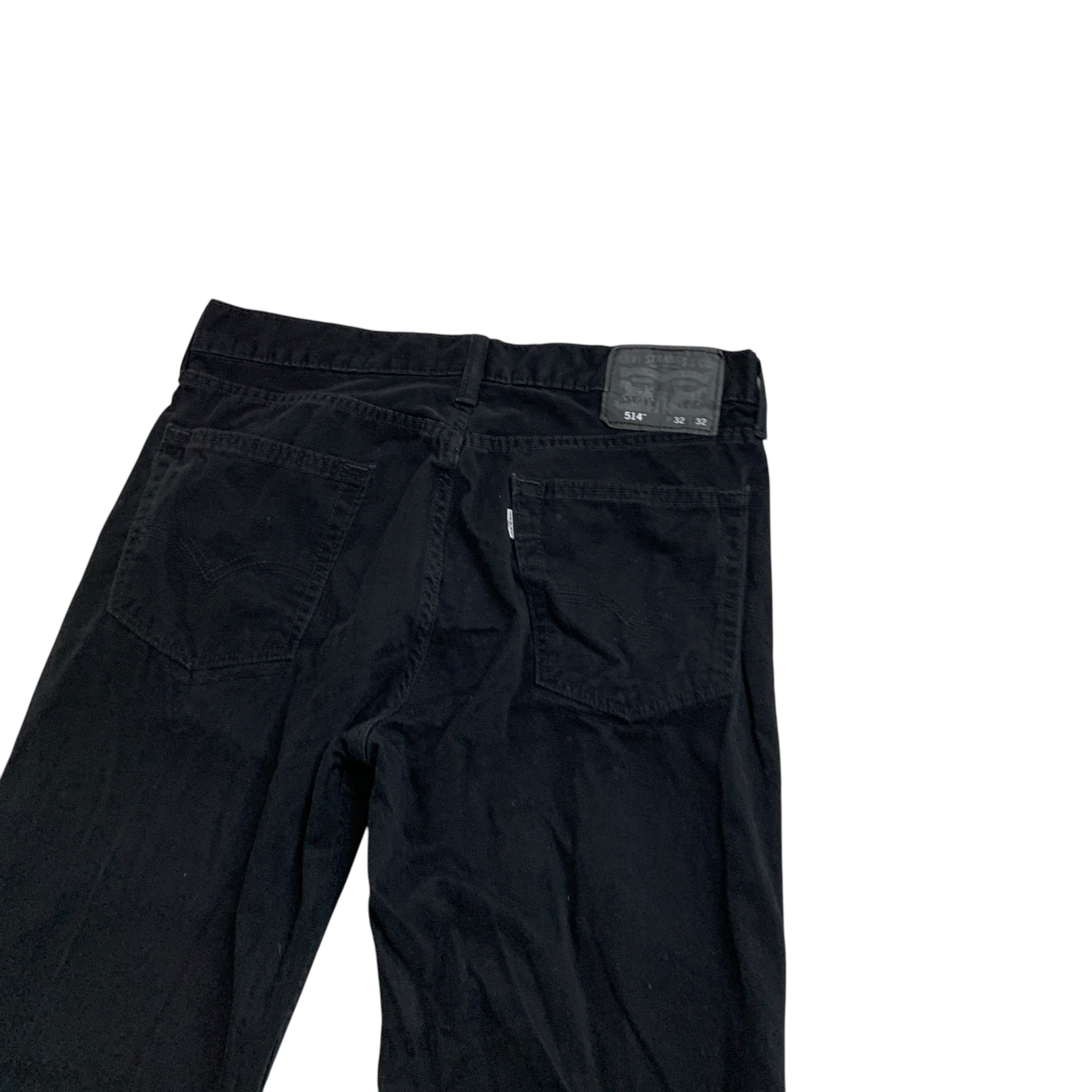 Levis 514 Trousers W32 L32 Mens Black Regular Straight Fit Cotton Pants