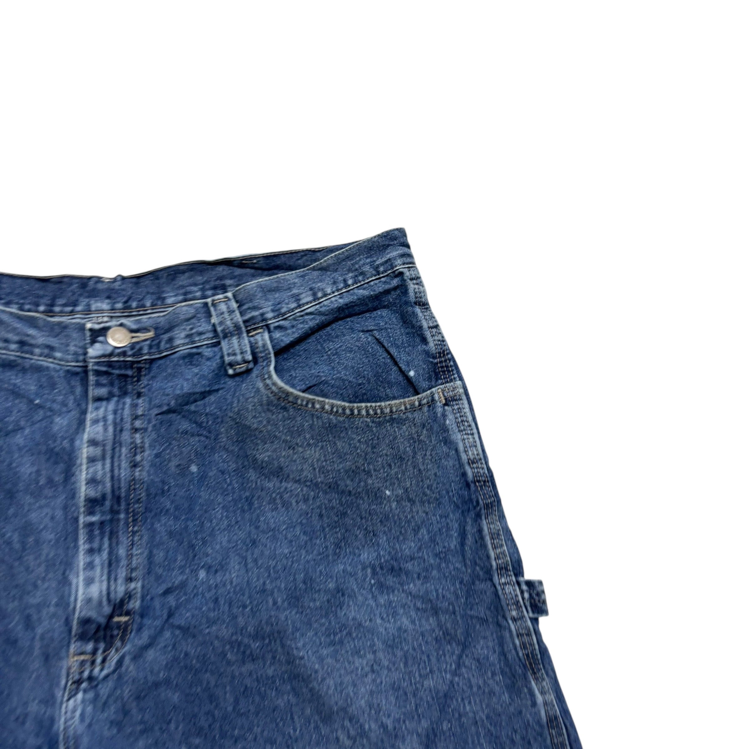 Wrangler Baggy Jorts W38 Mens Mid Blue Denim Shorts Relaxed Fit Carpenter (F)