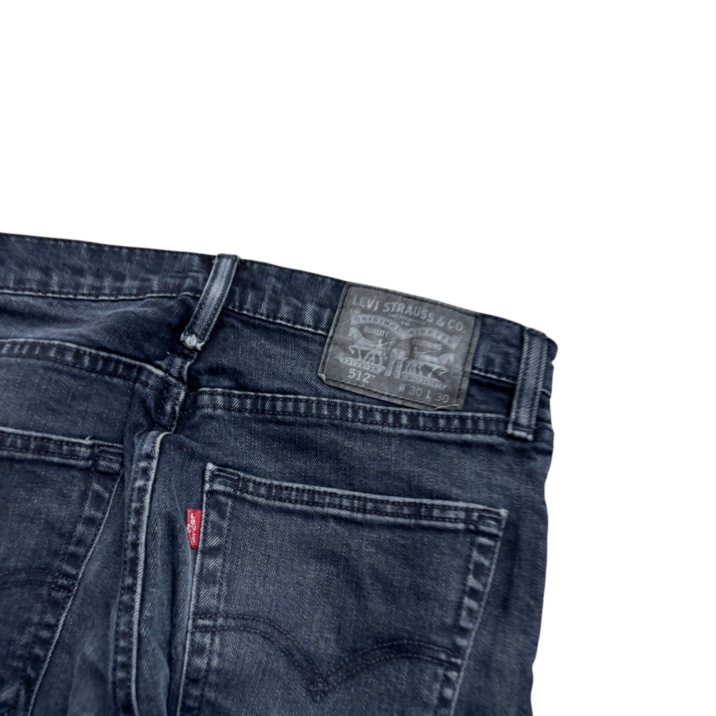 Levis 512 Jeans W30 L29 Mens Navy Blue Slim Tapered Fit Stretch Denim (F)