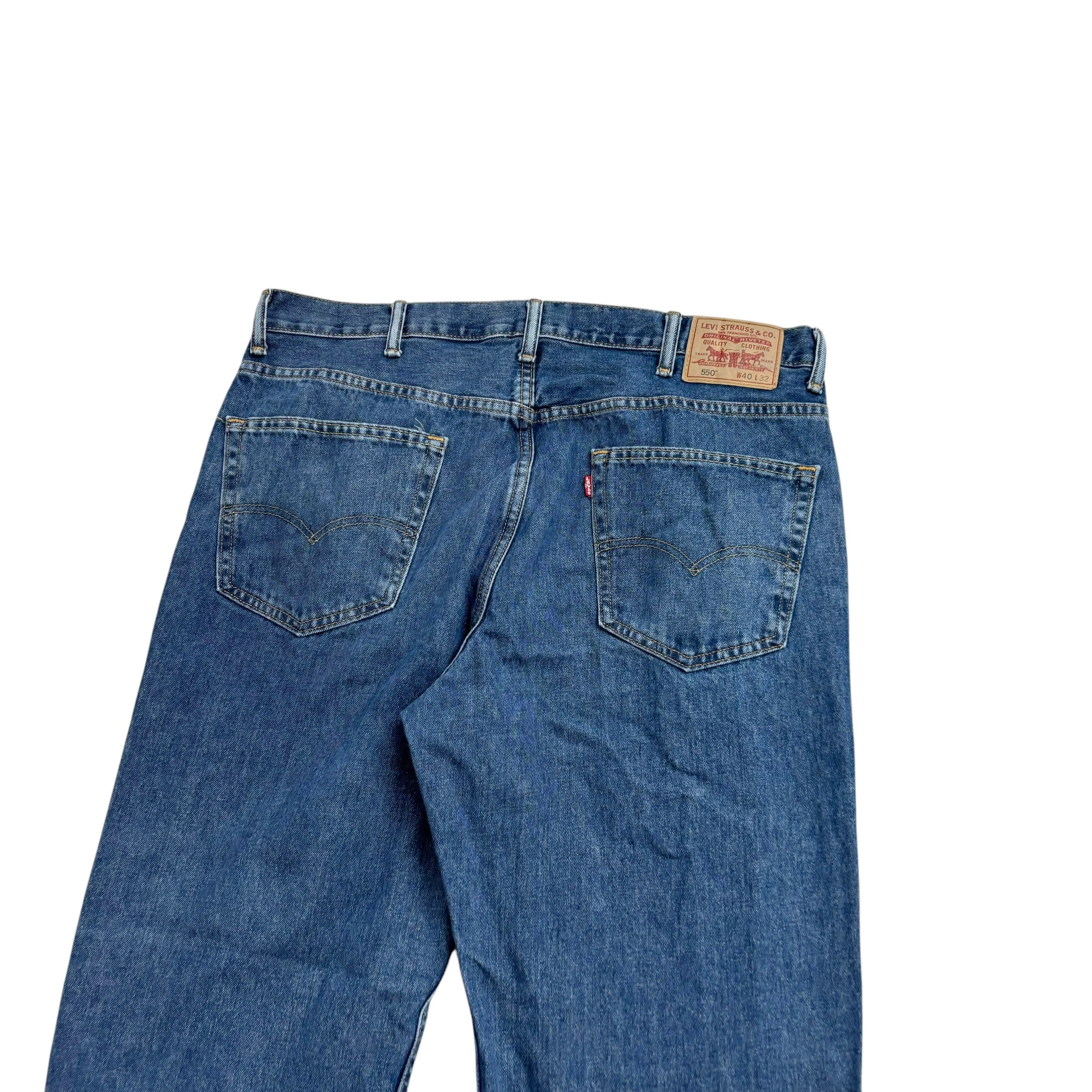 Levis 550 Jeans W40 L32 Mens Mid Blue Baggy Relaxed Straight Fit Vintage Denim