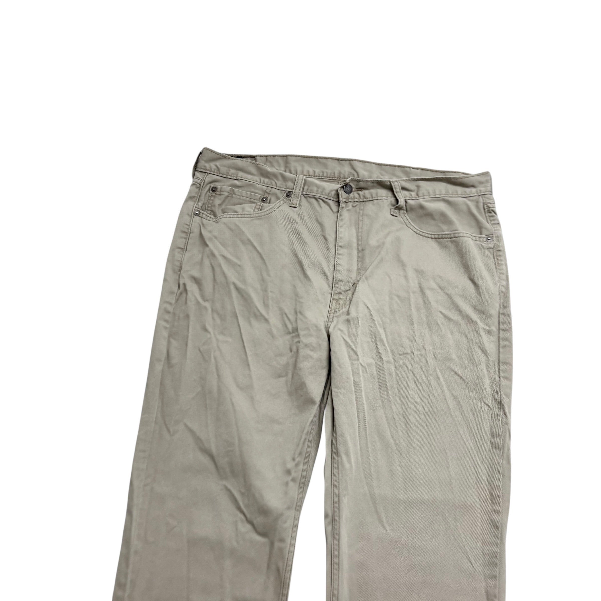 Levis 514 Trousers W38 L32 Mens Cream Regular Straight Fit Cotton Pants (E)