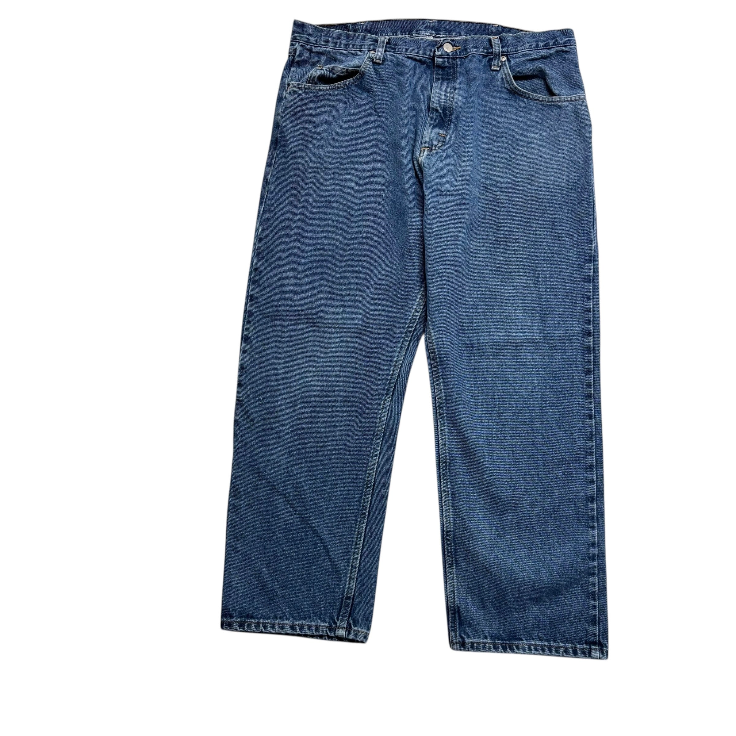 Wrangler Jeans W38 L29 Mens Mid Blue Baggy Relaxed Straight Fit Vintage Denim