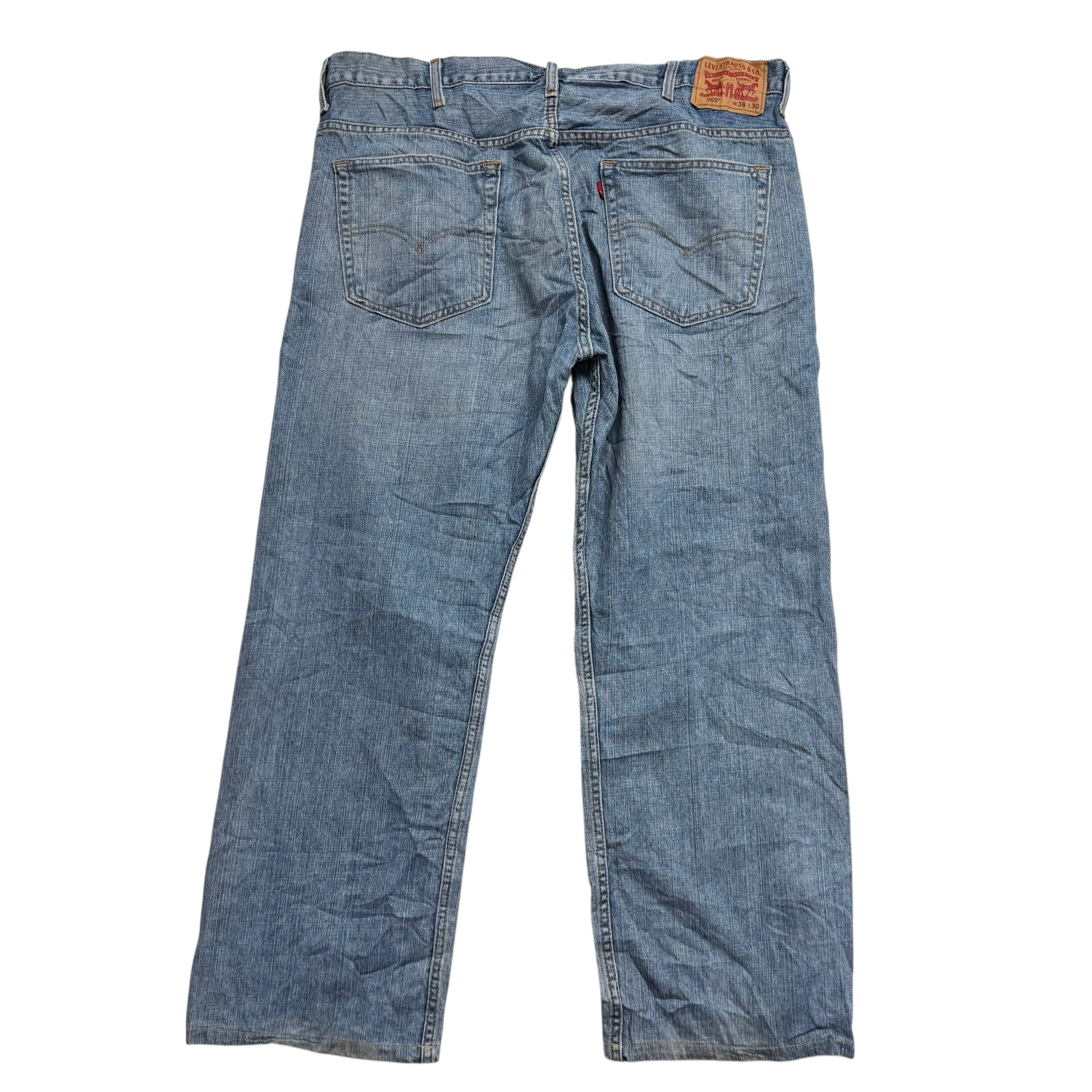 Levis 569 Jeans W38 L29 Mens Light Blue Baggy Relaxed Straight Fit Denim