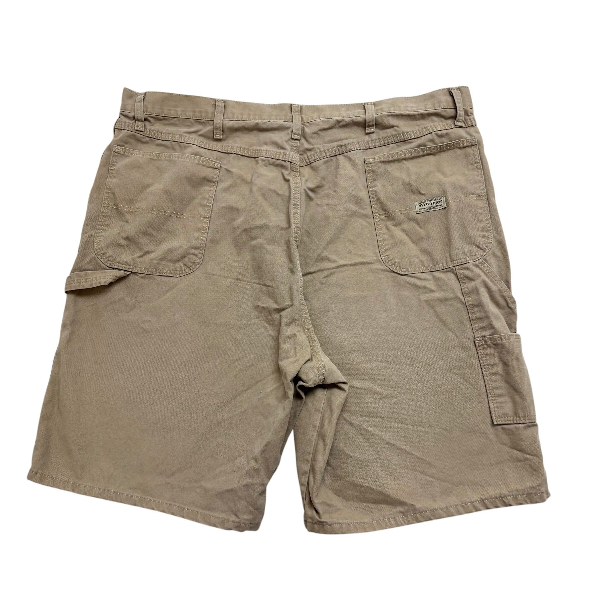 Wrangler Baggy Jorts W42 Mens Beige Canvas Shorts Relaxed Carpenter