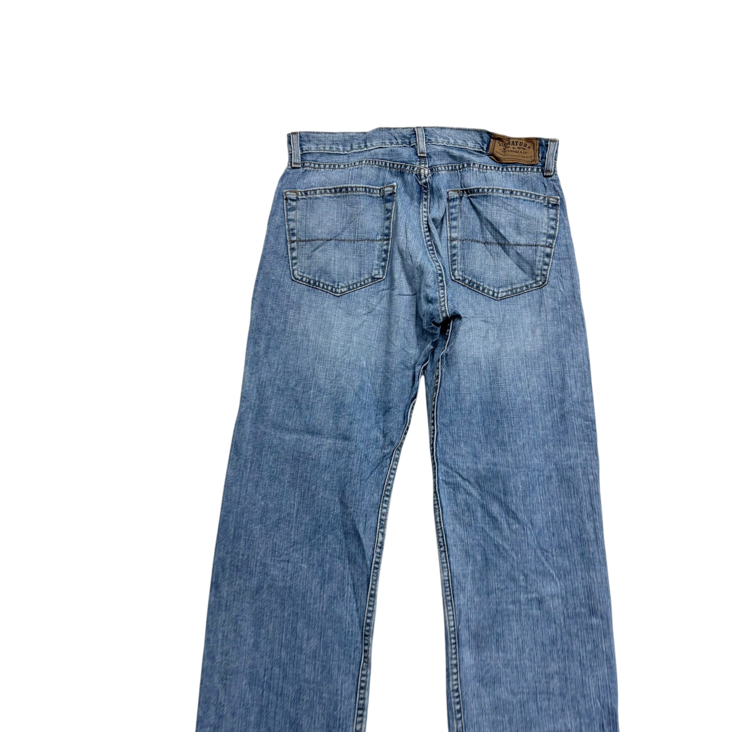 Levis Signature Jeans W33 L30 Mens Light Blue Regular Straight Fit Vintage (E)
