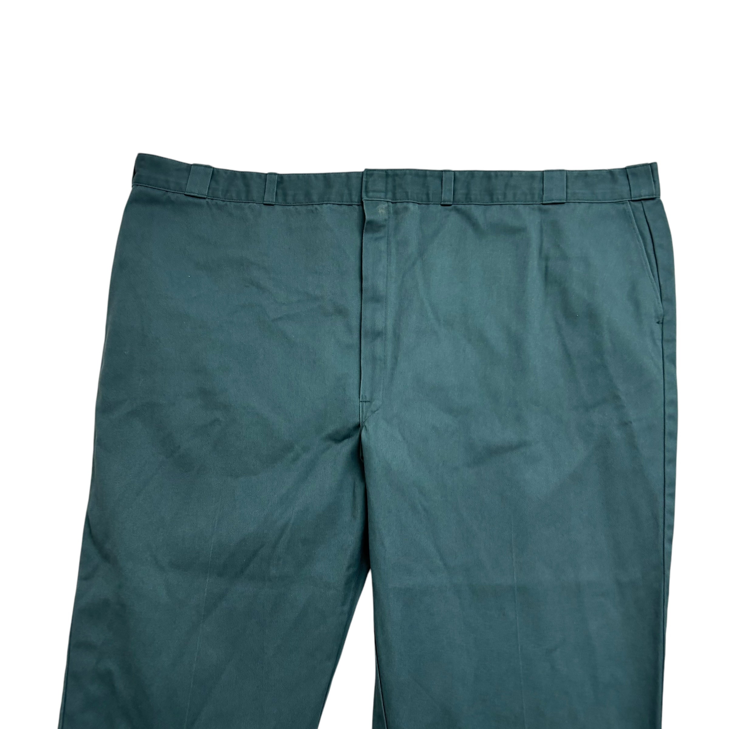 Dickies 874 Trousers W58 L30 Mens Green Pants Original Straight Fit Workwear