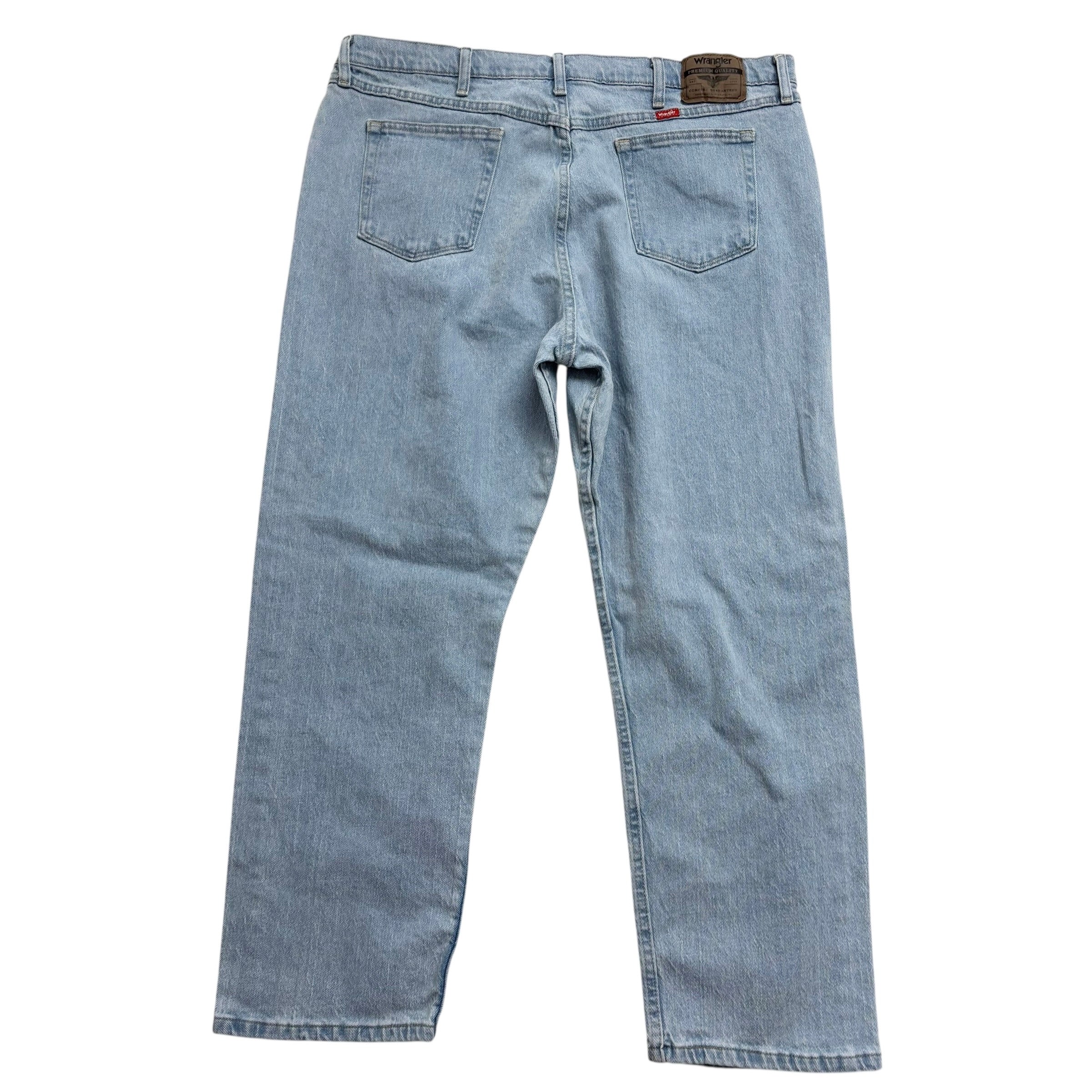 Wrangler Jeans W40 L30 Mens Light Blue Relaxed Straight Fit Stretch Denim (E)