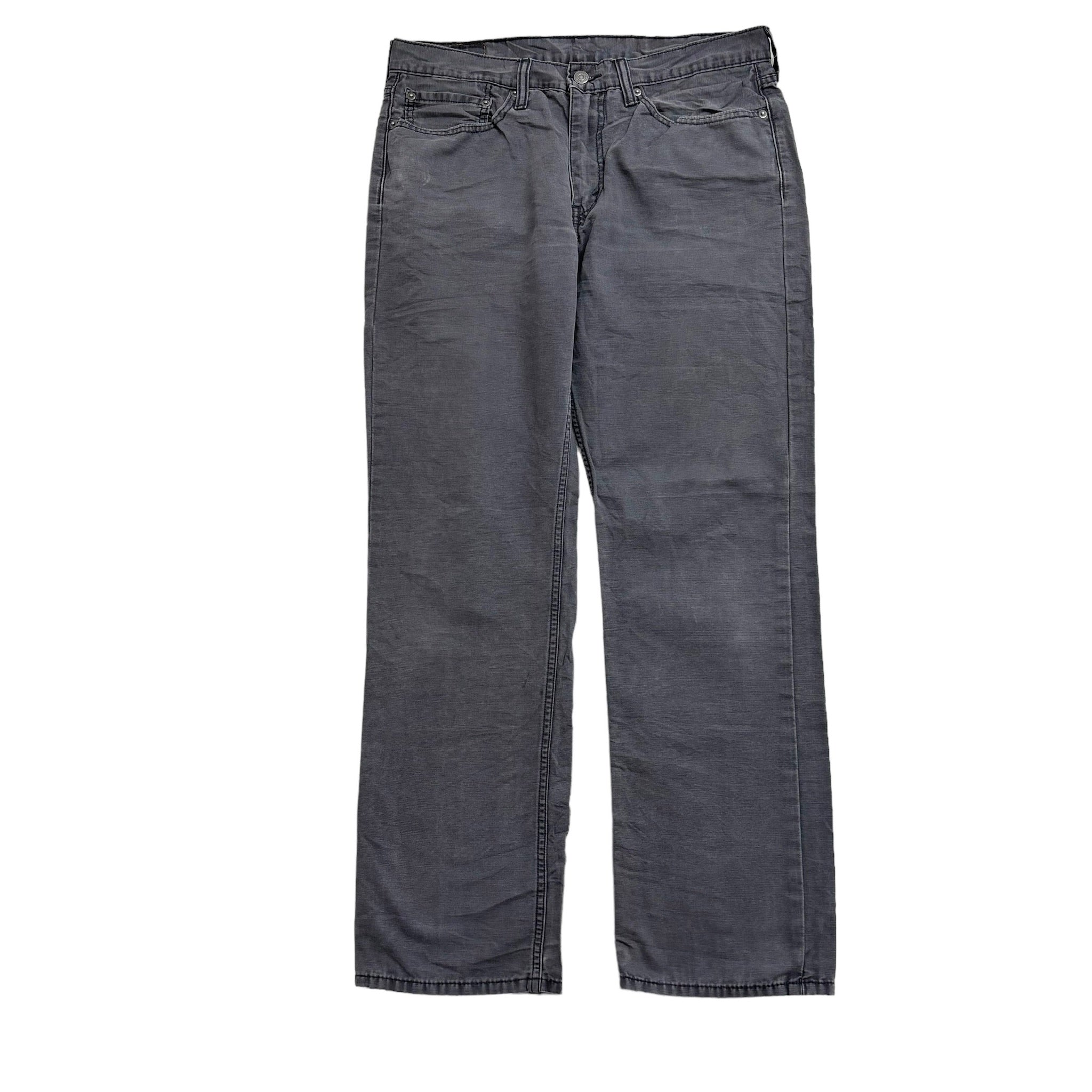 Levis 514 Trousers W34 L32 Mens Grey Regular Straight Fit Cotton Pants