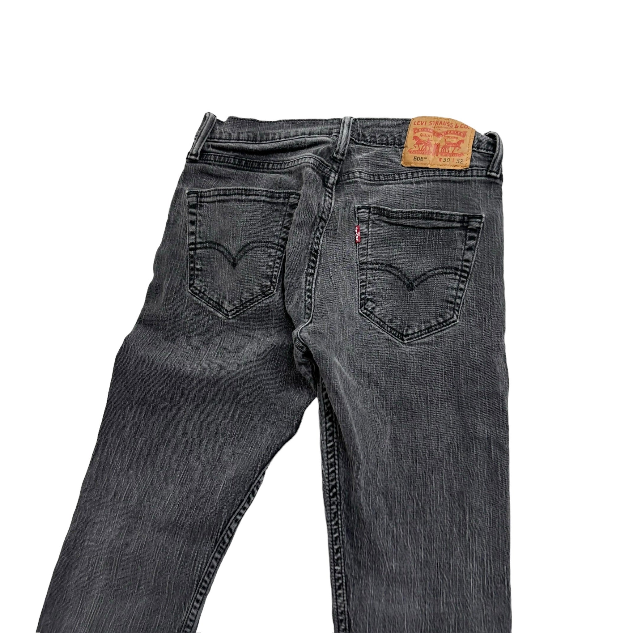 Levis 508 Jeans W29 L30 Mens Grey Slim Taper Fit Stretch Denim