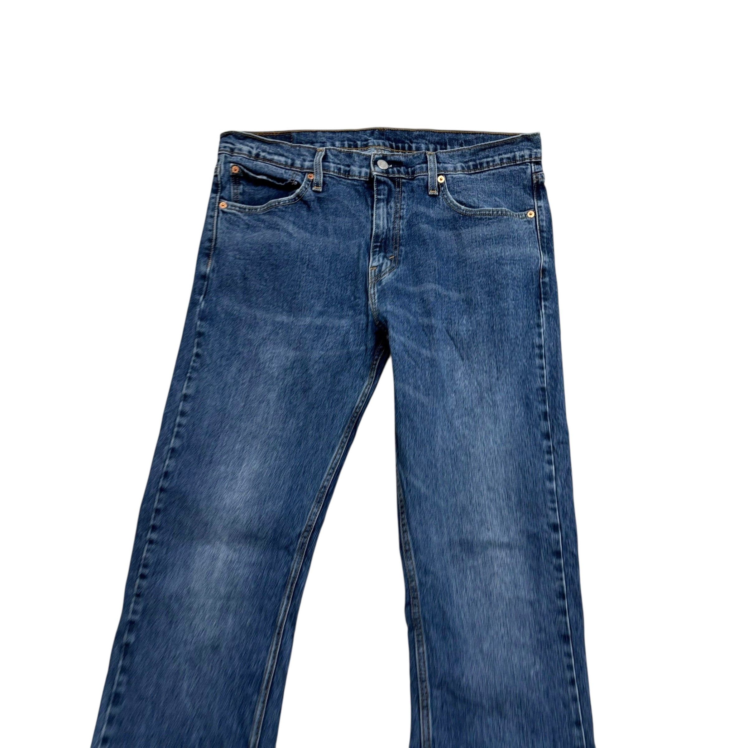 Levis 527 Jeans W36 L36 Mens Mid Blue Slim Bootcut Fit Stretch Denim (E)