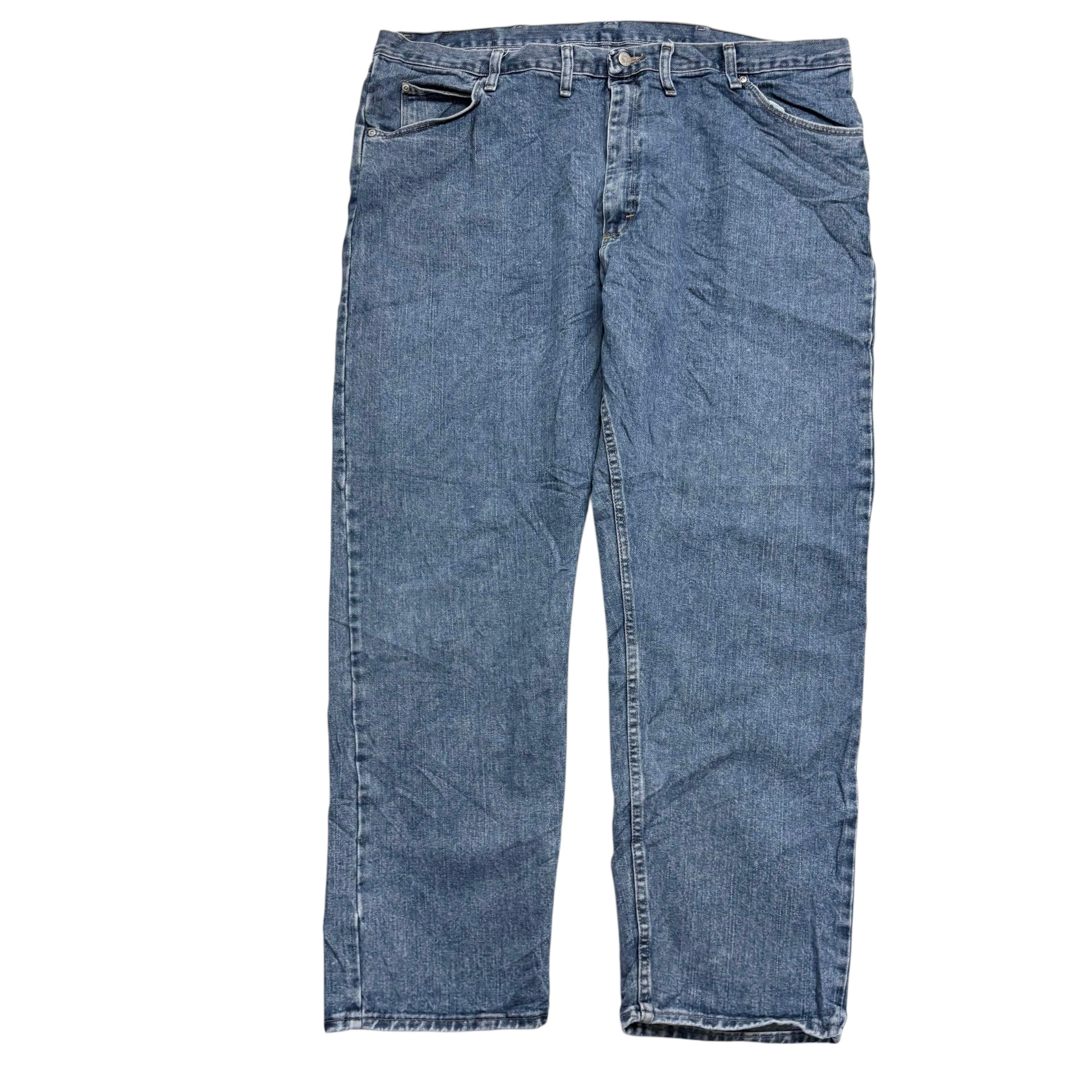 Wrangler Jeans W44 L32 Mens Light Blue Relaxed Straight Fit Baggy Denim (E)
