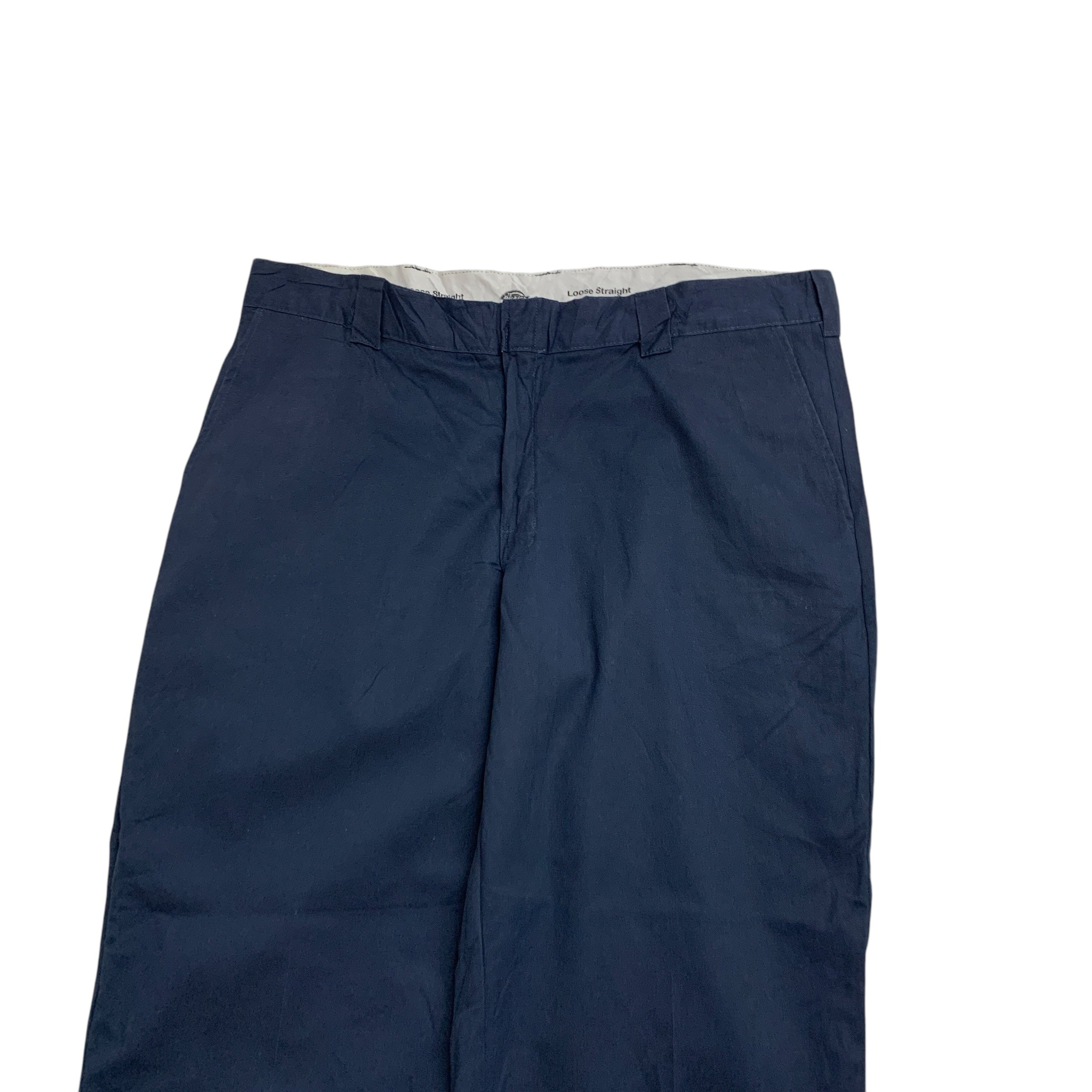 Dickies Trousers W42 L32 Mens Navy Blue Pants Relaxed Straight Fit Workwear