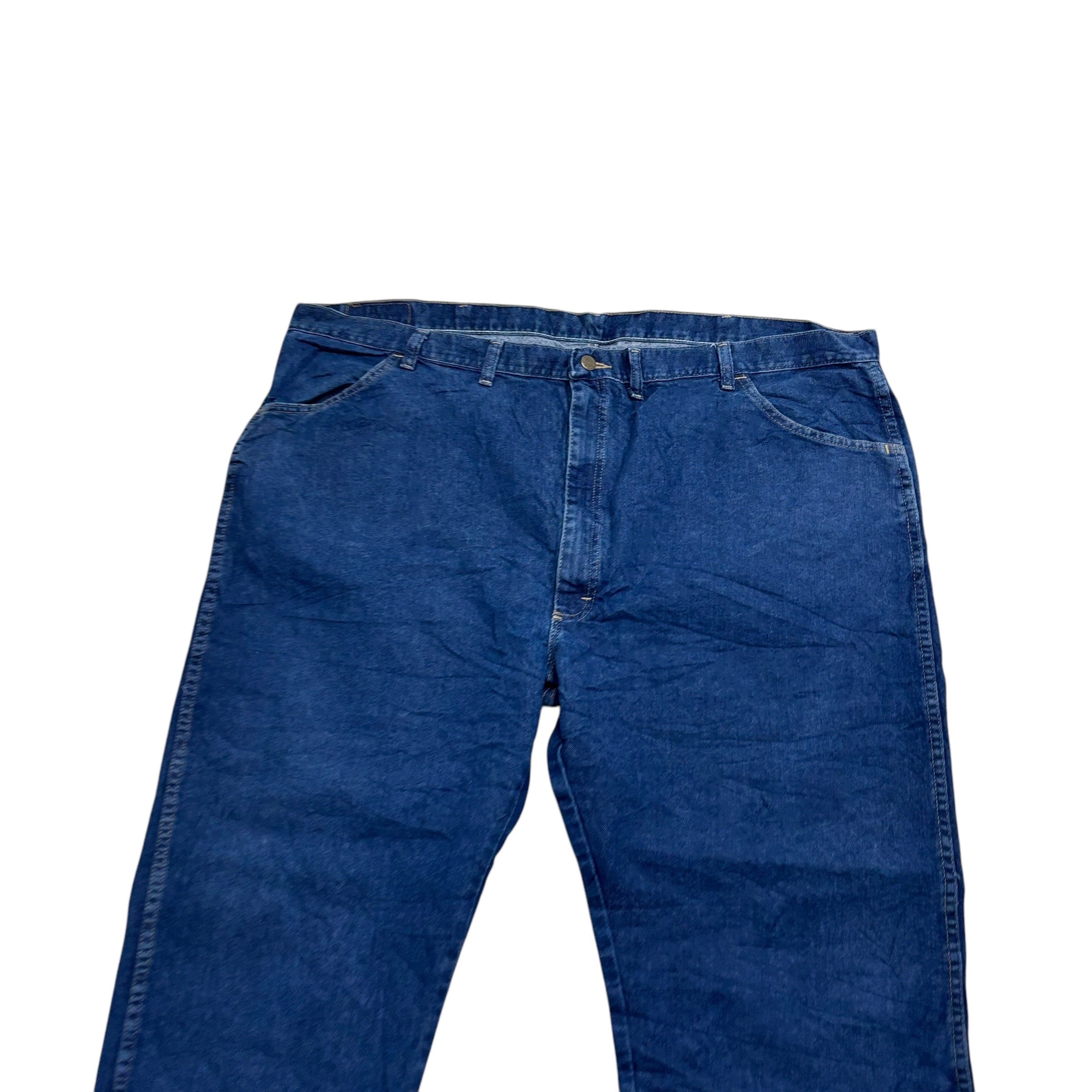 Wrangler Jeans W48 L30 Mens Dark Blue Regular Straight Fit Vintage Denim (E)
