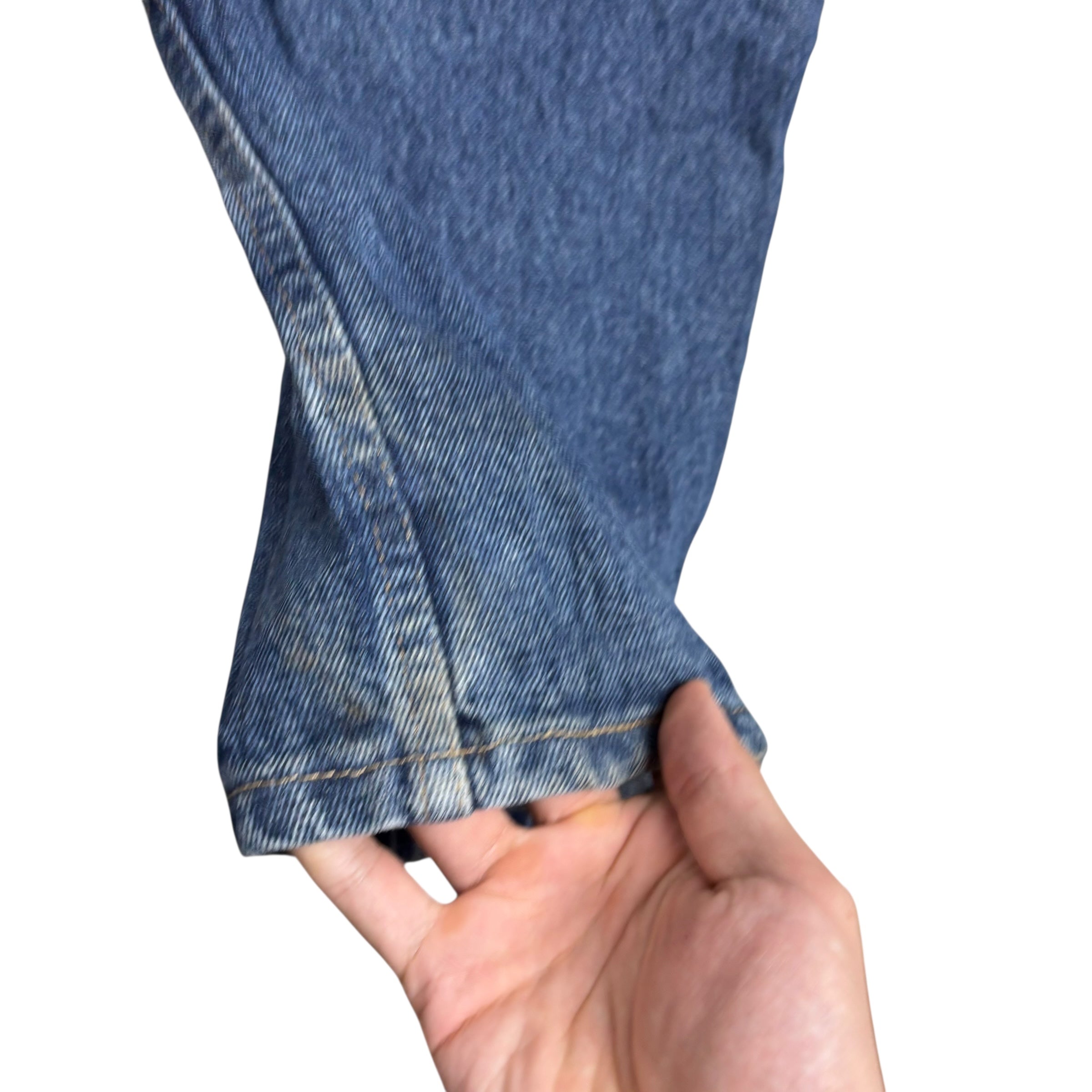 Wrangler Jeans W38 L32 Mens Mid Blue Relaxed Straight Fit Denim