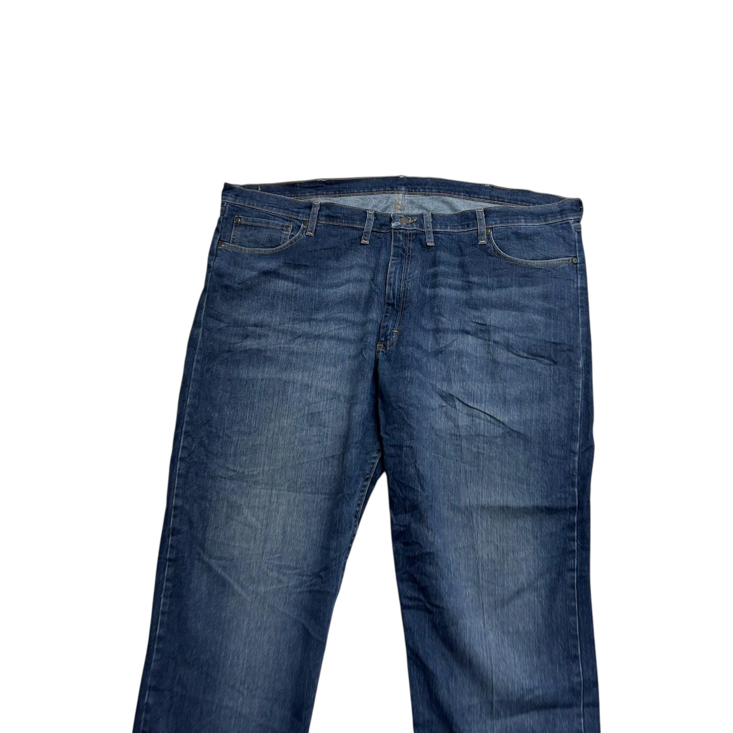 Wrangler Jeans W48 L31 Mens Dark Blue Relaxed Tapered Fit Stretch Denim (E)