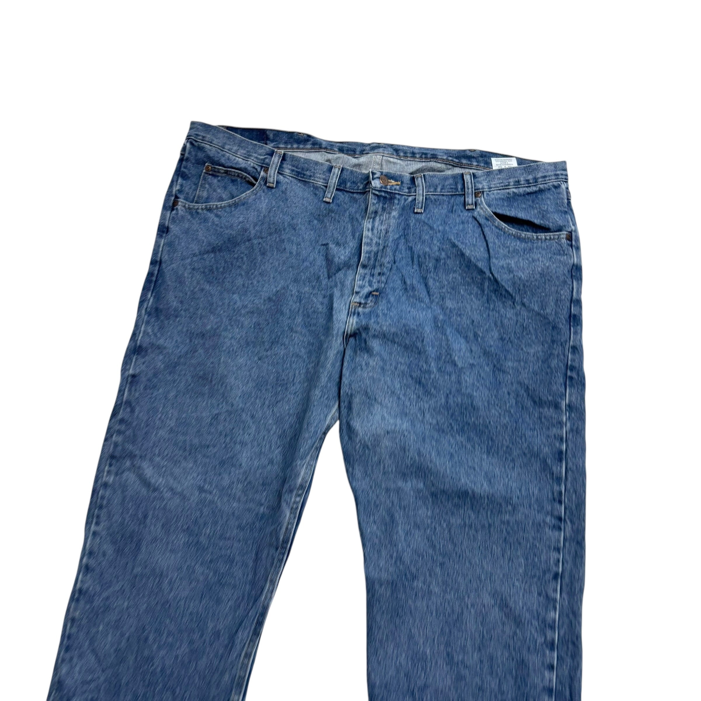 Wrangler Jeans W48 L32 Mens Mid Blue Regular Straight Fit Denim (E)