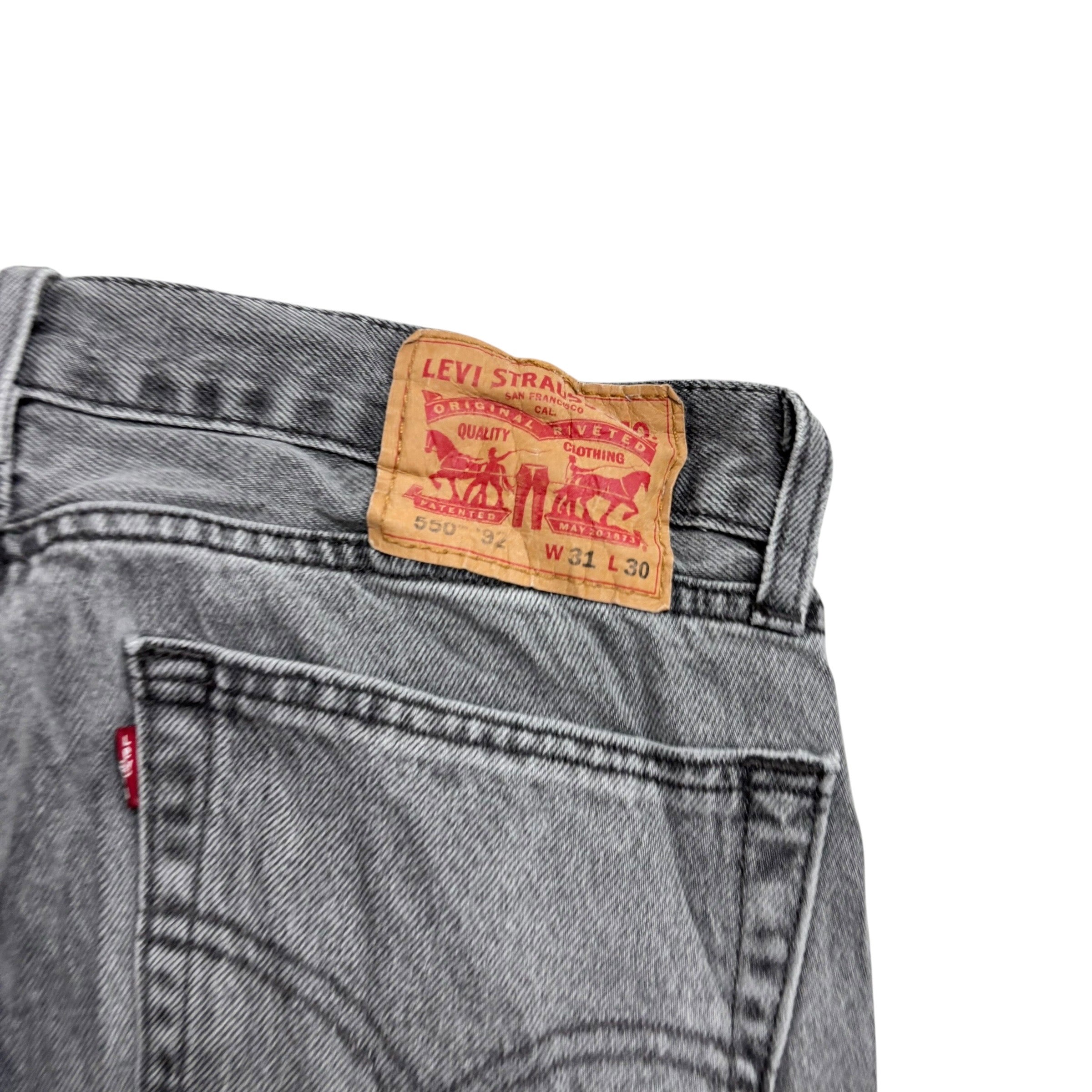 Levis 550 Jeans W31 L29 Mens Grey Relaxed Tapered Fit Denim (E)