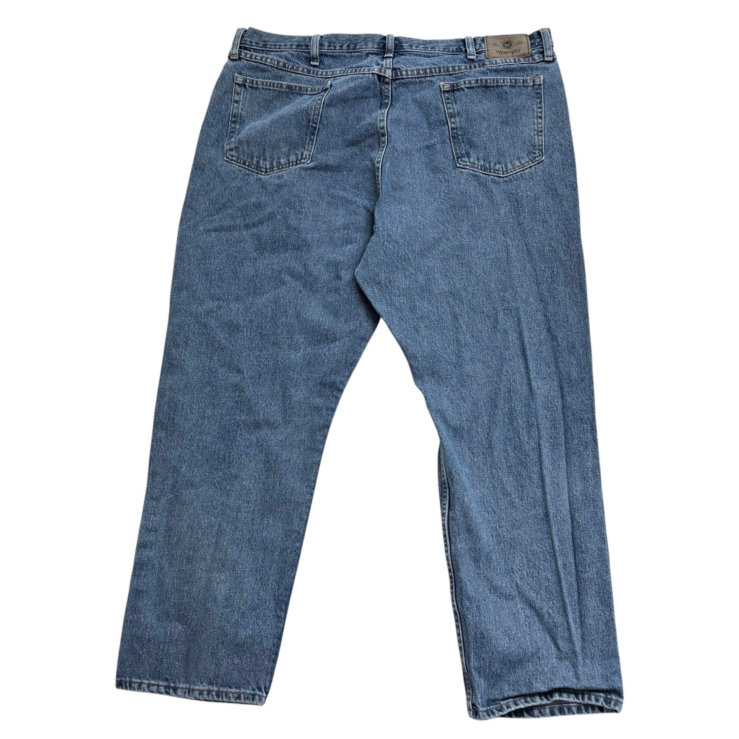 Wrangler Jeans W40 L30 Mens Mid Blue Relaxed Straight Fit Denim (E)