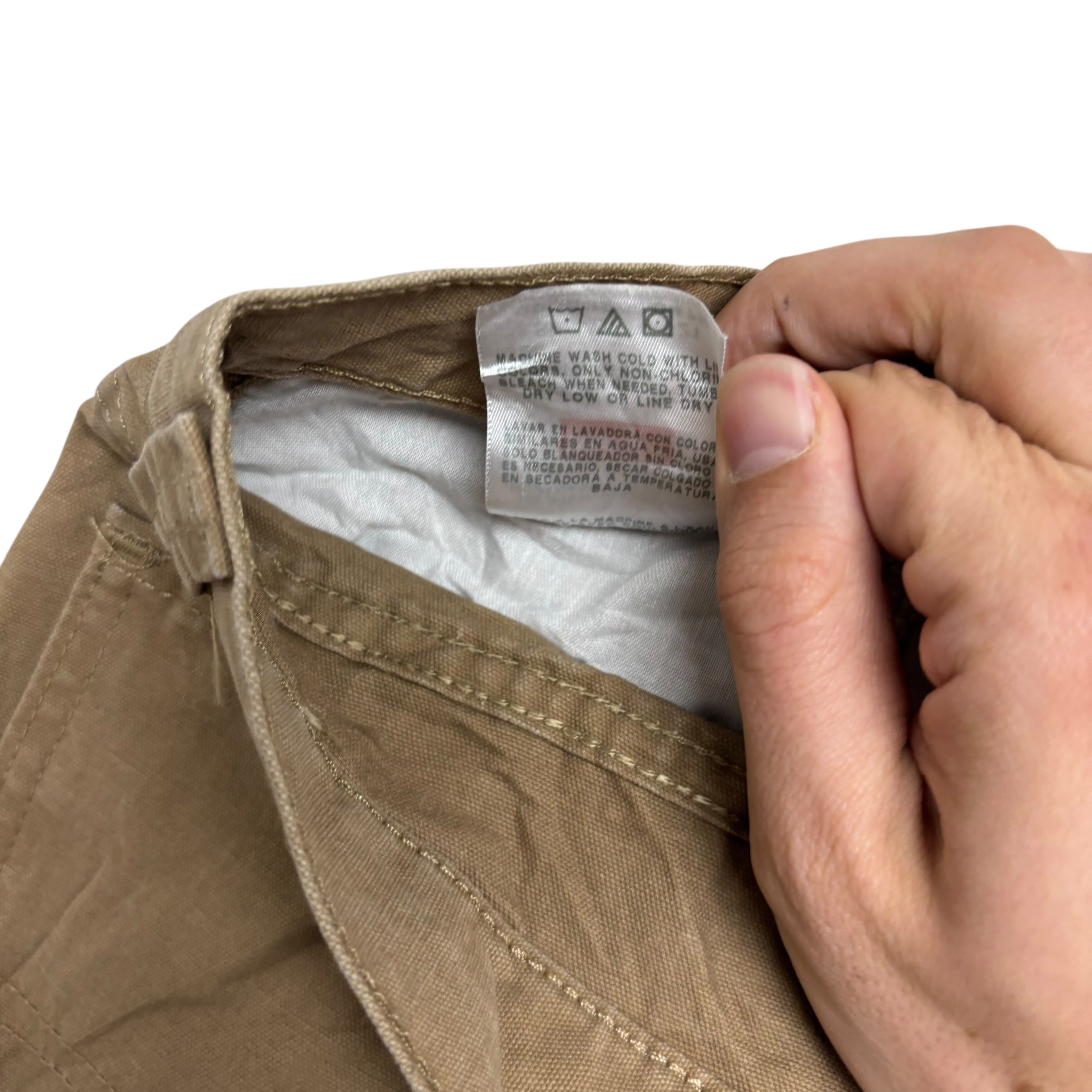 Wrangler Carpenter Trousers W42 L32 Mens Beige Relaxed Baggy Fit Pants (E)