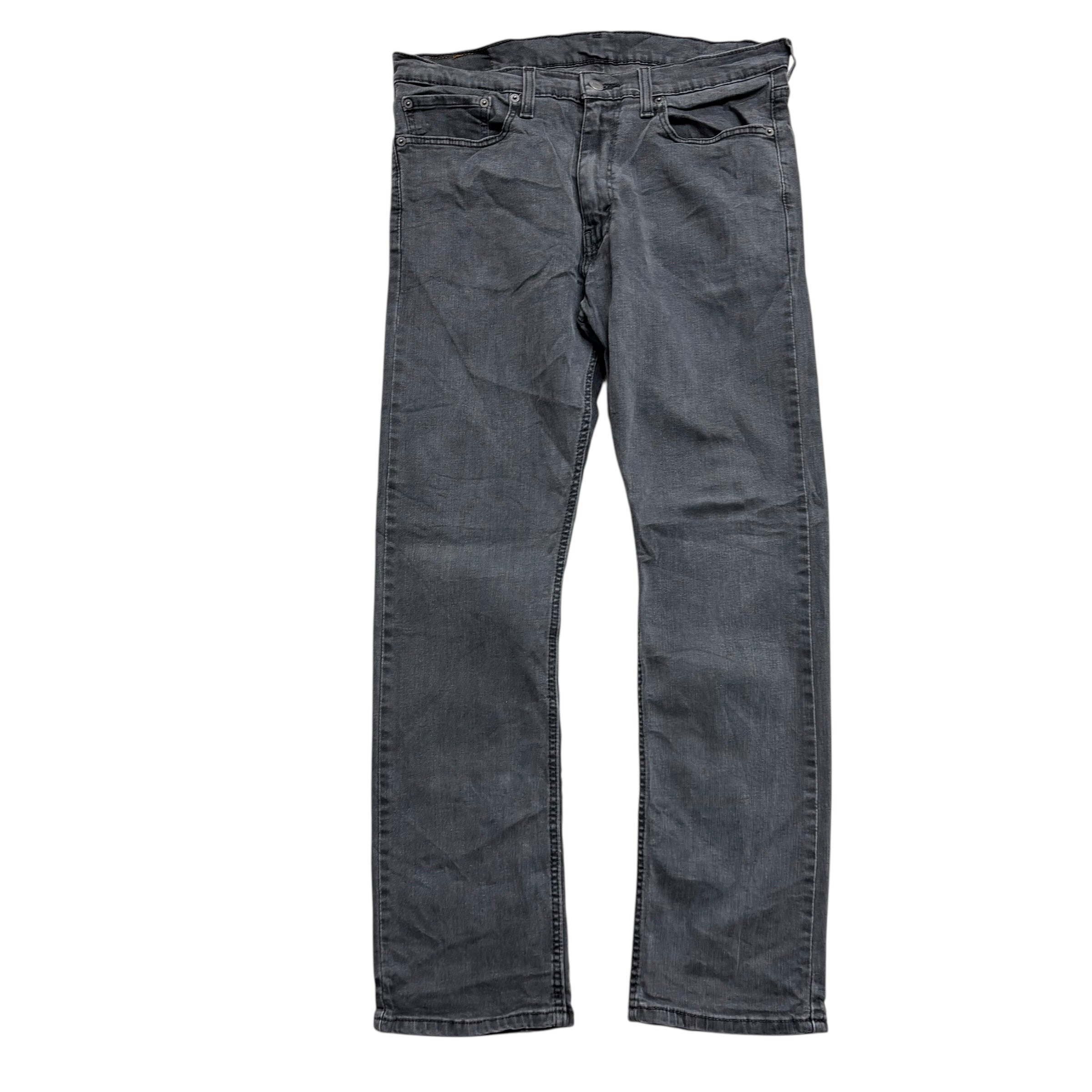Levis 513 Jeans W34 L30 Mens Grey Slim Straight Fit Stretch Denim