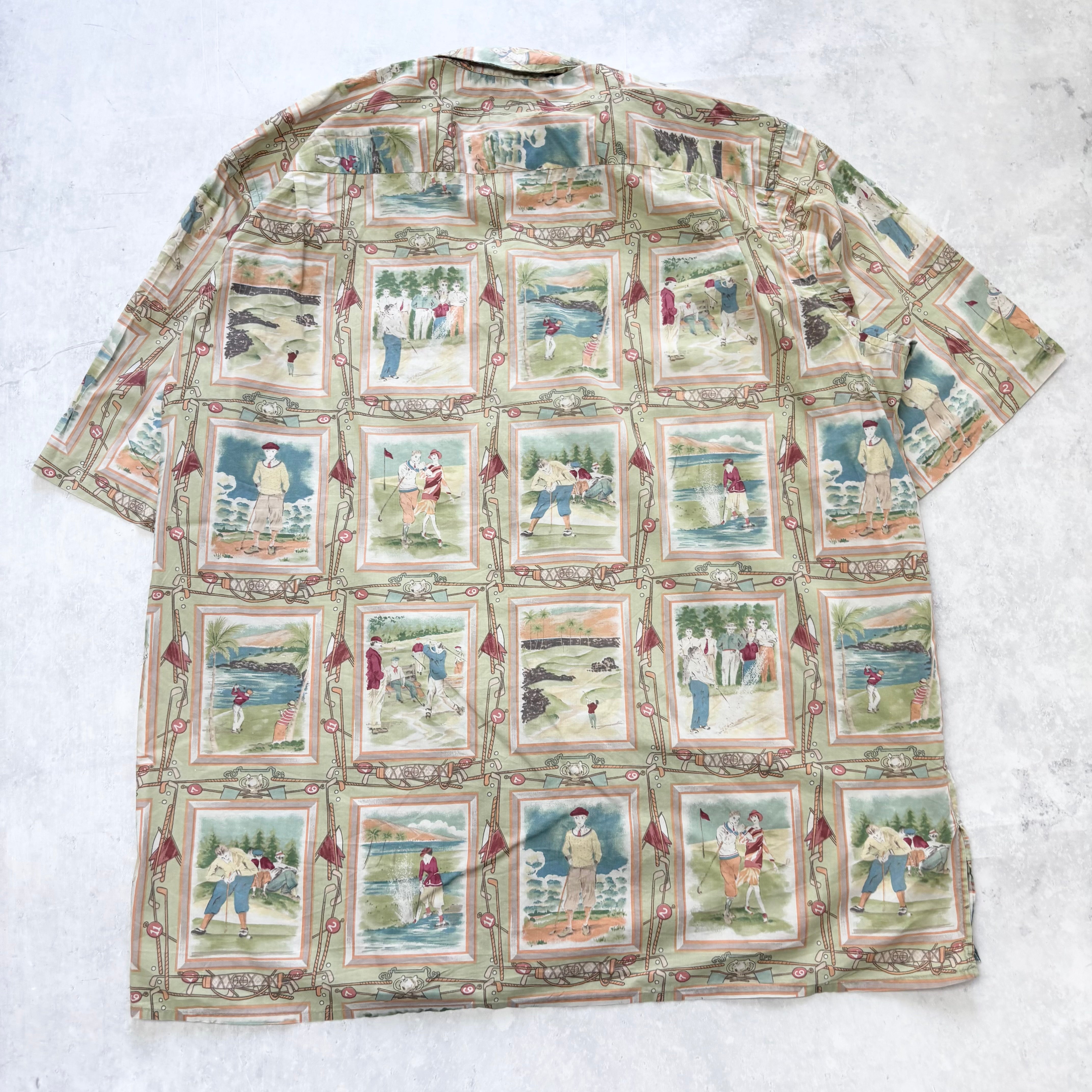 Vintage Reyn Spooner Hawaiian Shirt Mens XL Golf Short Sleeve Cotton (E)