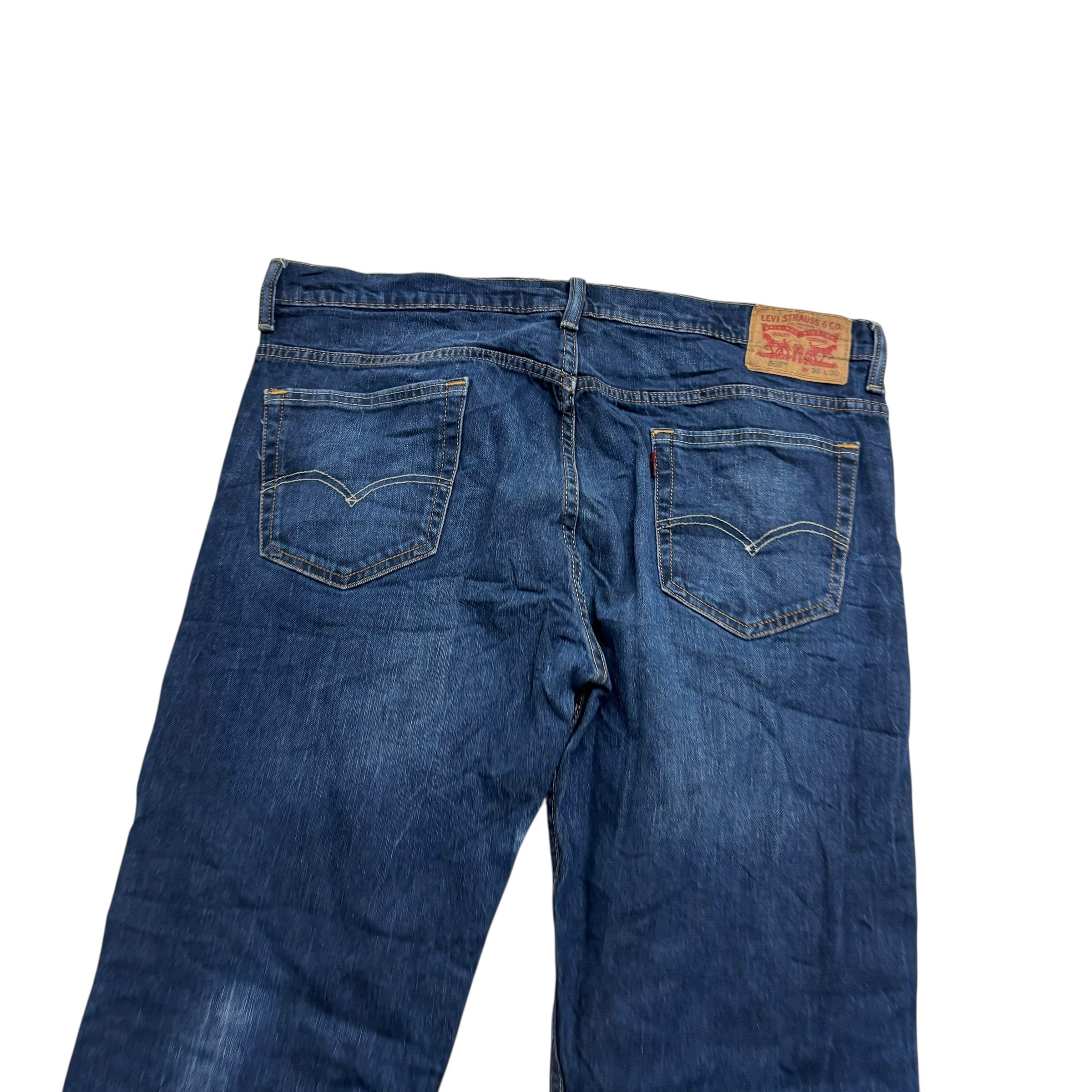 Levis 569 Jeans W36 L29 Mens Dark Blue Baggy Relaxed Straight Stretch Denim (E)