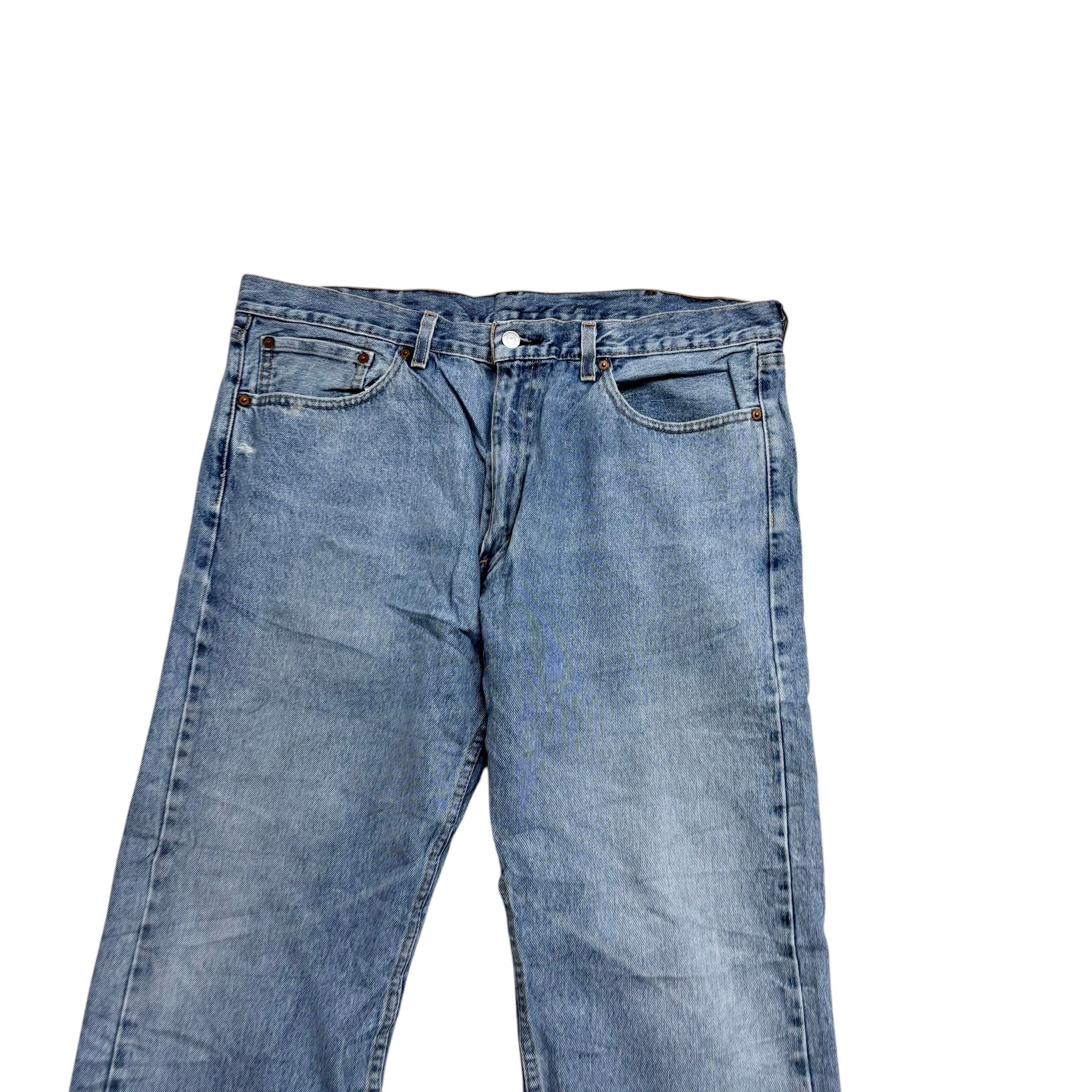 Levis 505 Jeans W38 L32 Mens Light Blue Regular Straight Fit Denim