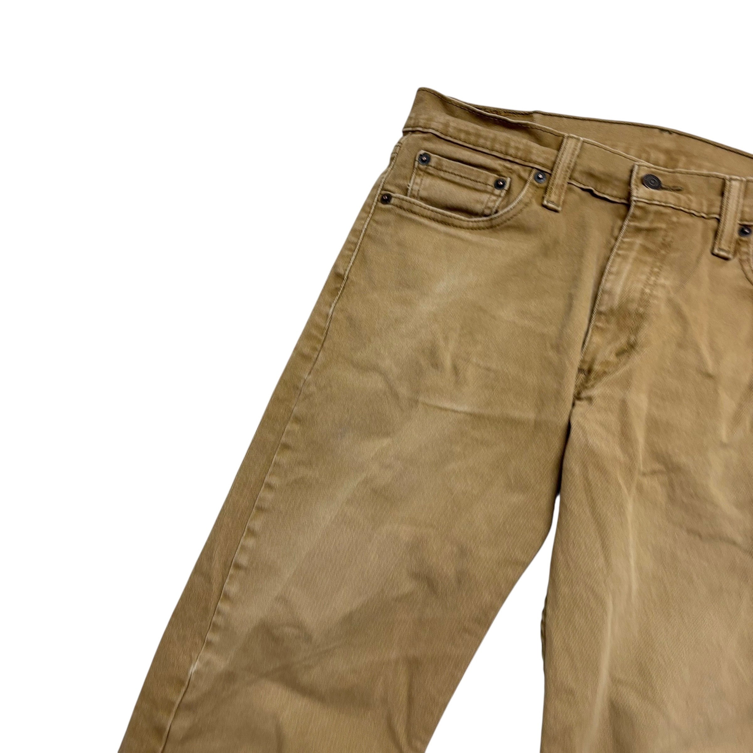 Levis 513 Jeans W32 L29 Mens Beige Tan Slim Straight Fit Stretch Denim
