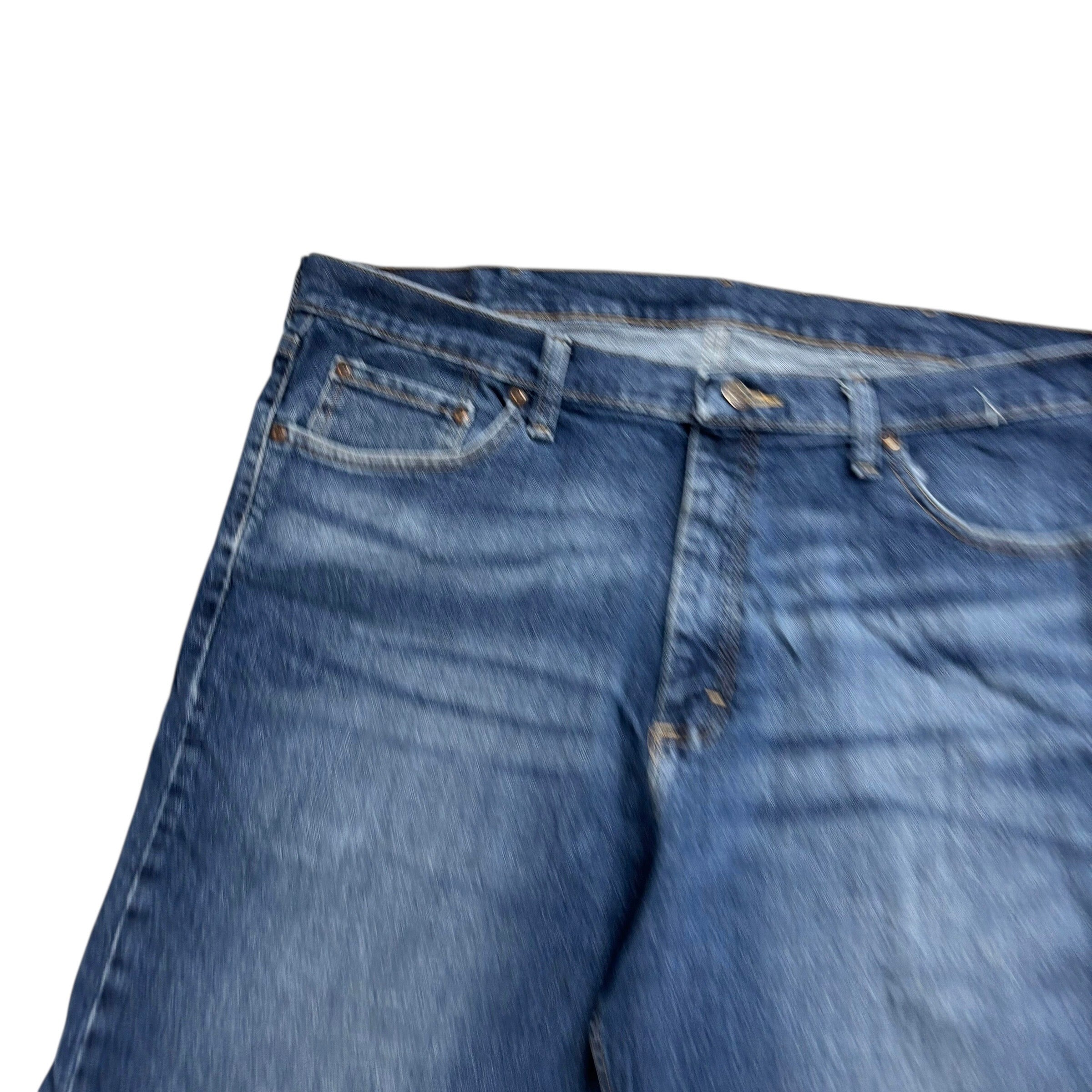 Wrangler Baggy Jorts W38 Mens Denim Shorts Dark Blue Relaxed Fit Stretch