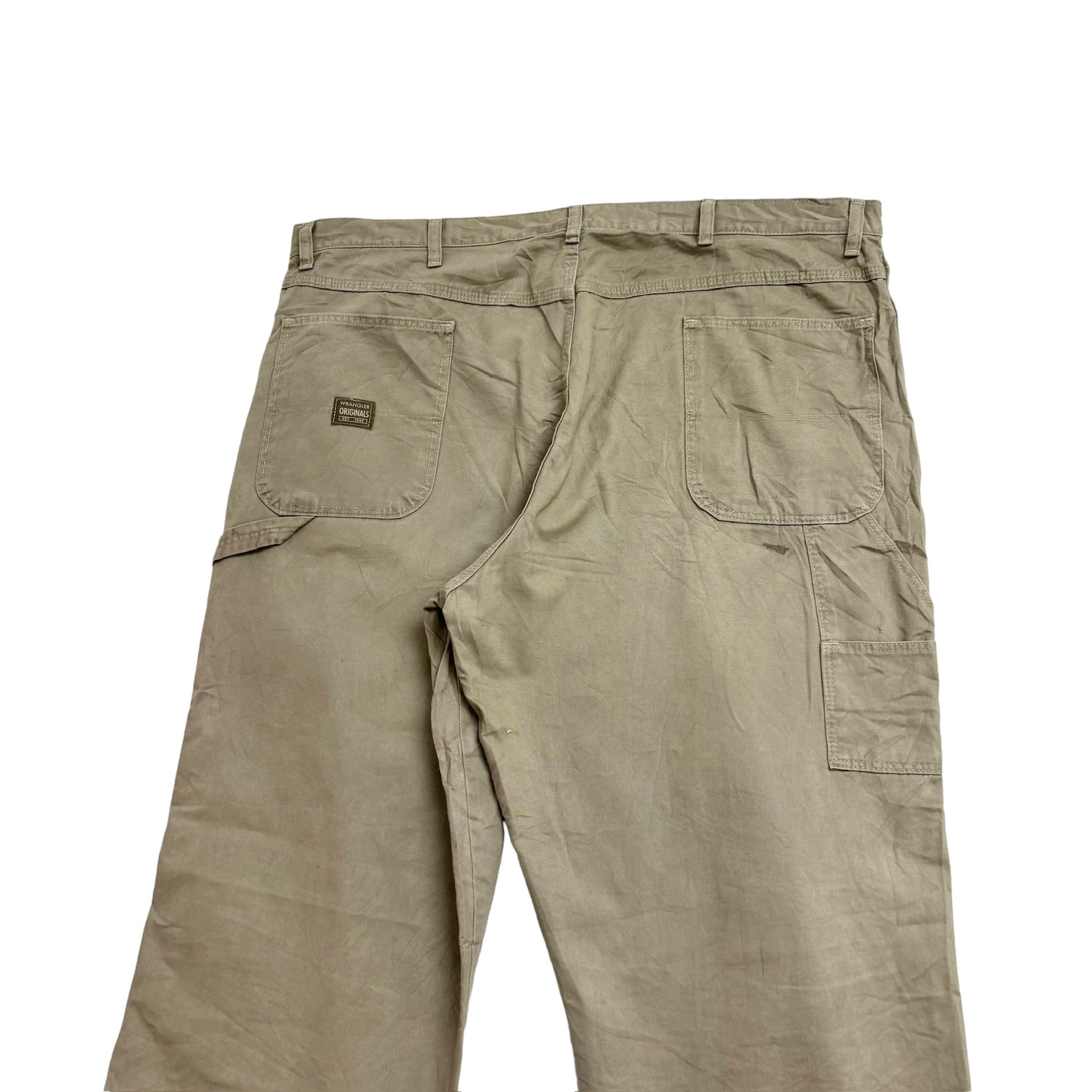 Wrangler Carpenter Pants W40 L32 Mens Beige Stone Baggy Relaxed Fit Trousers