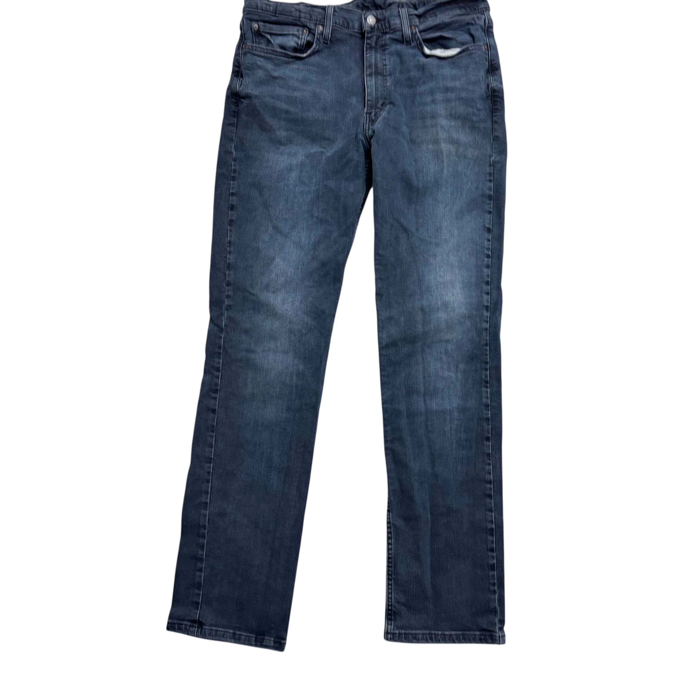 Levis 514 Jeans W35 L34 Mens Navy Blue Slim Straight Fit Stretch Denim (E)