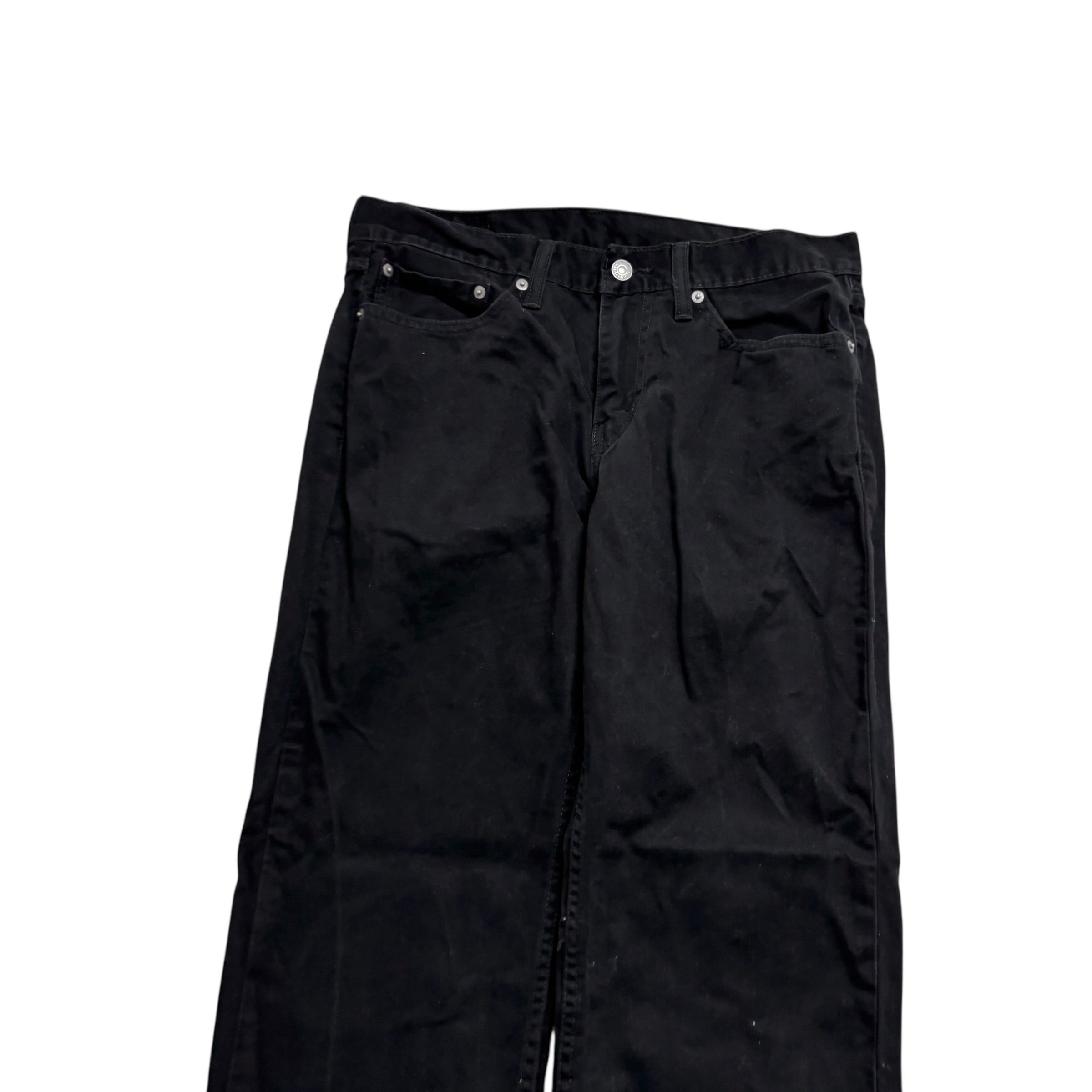 Levis 514 Trousers W31 L30 Mens Black Regular Straight Fit Cotton Pants (E)
