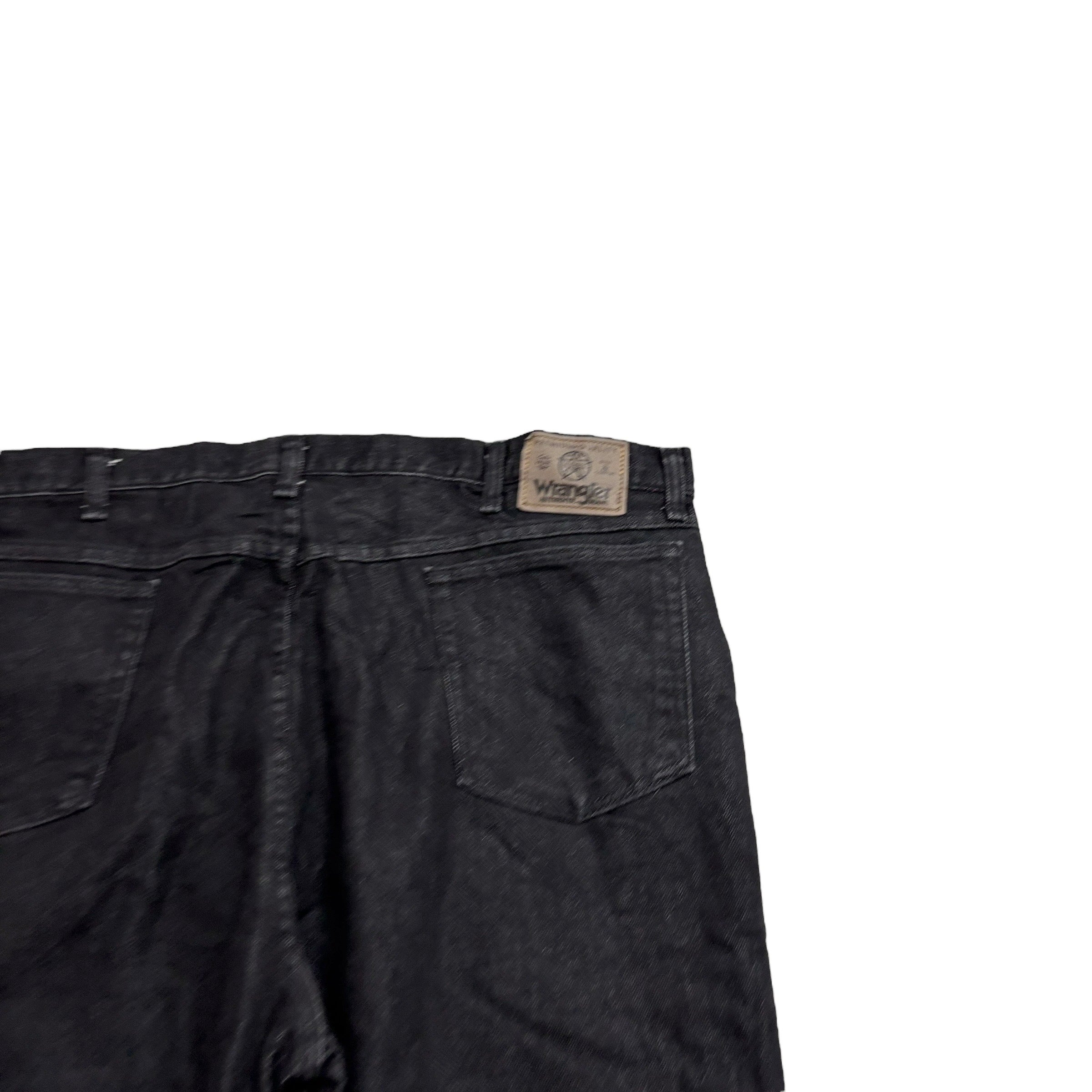 Wrangler Jeans W44 L30 Mens Black Regular Straight Fit Vintage Denim (E)
