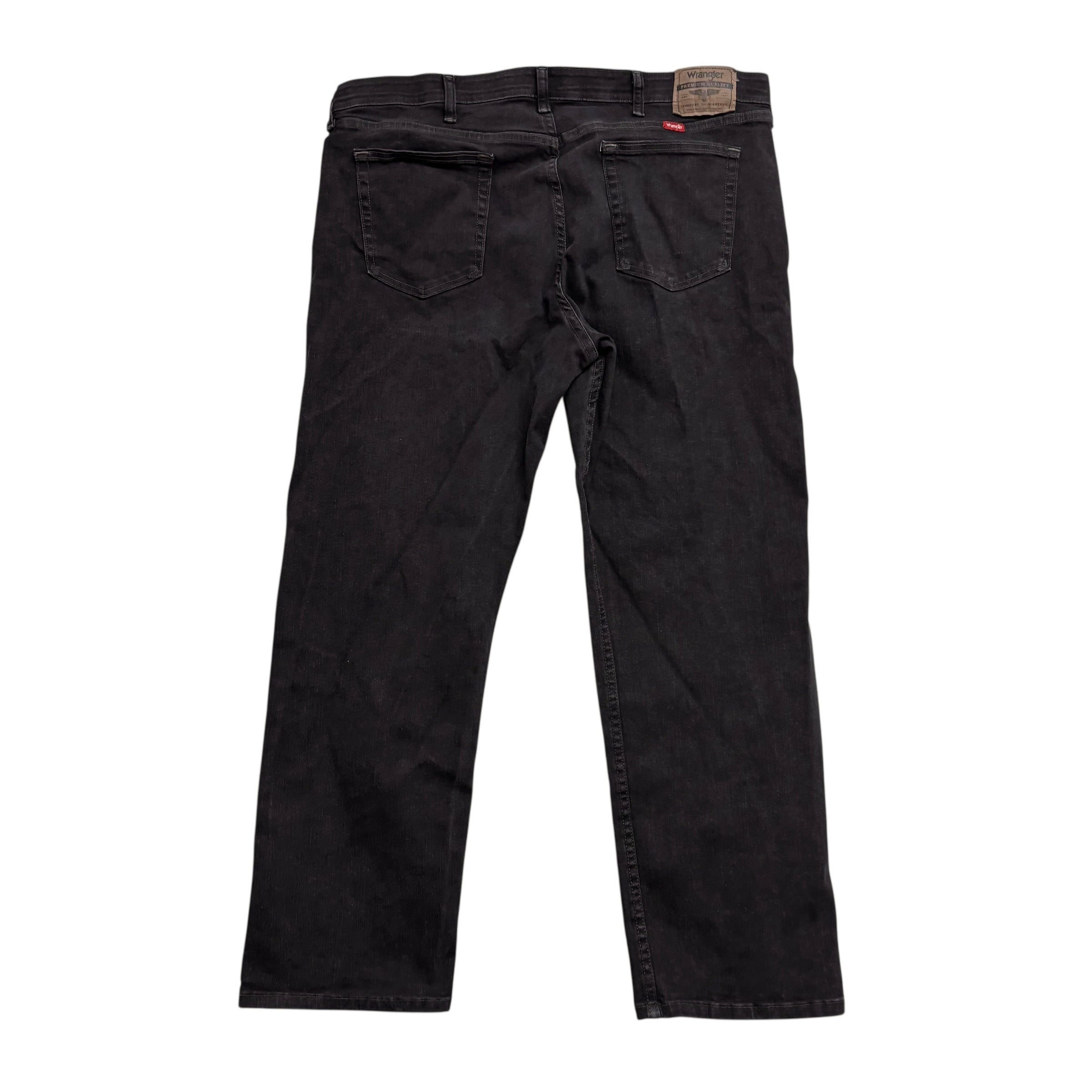 Wrangler Jeans W38 L30 Mens Black Relaxed Straight Fit Stretch Denim (E)