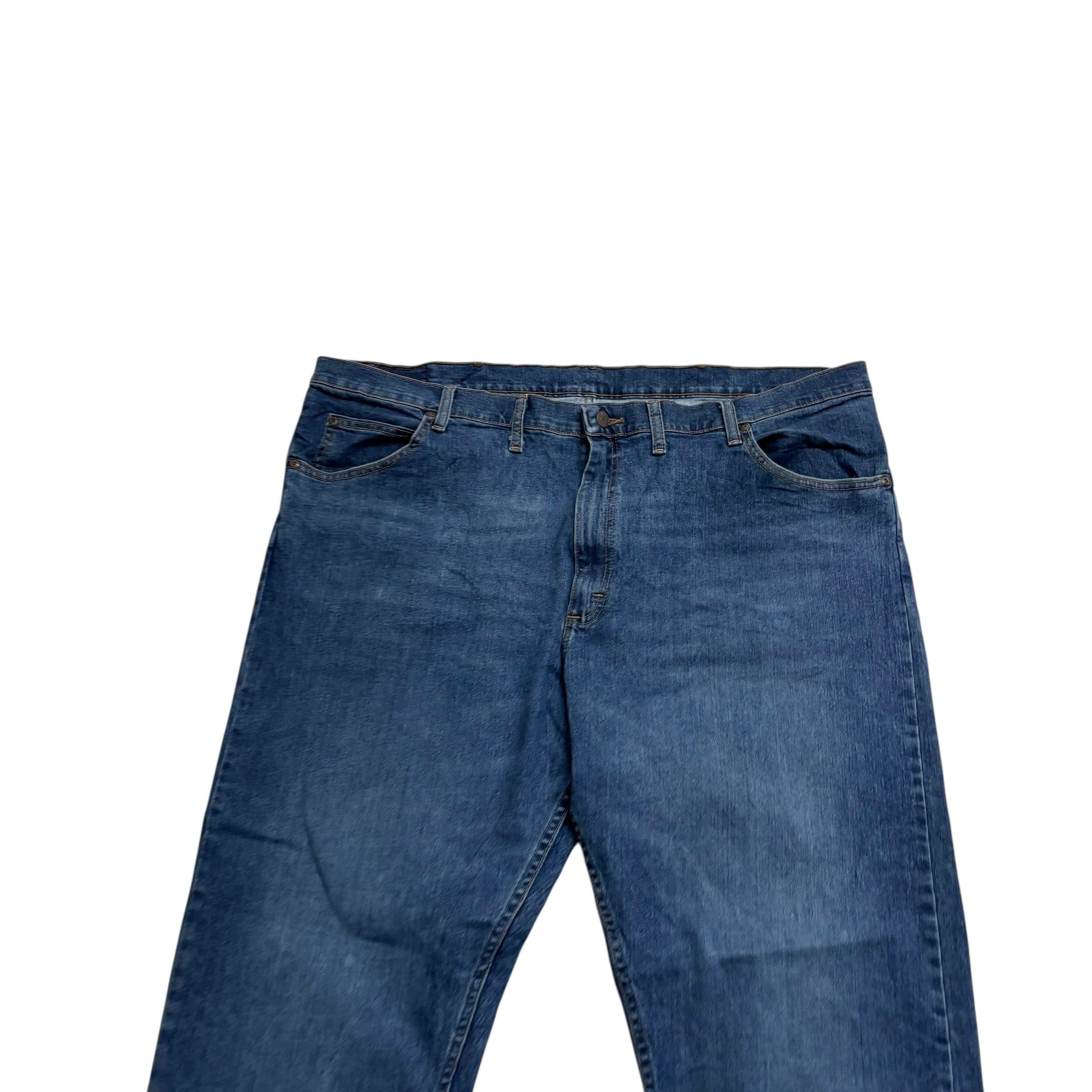 Wrangler Jeans W44 L30 Mens Dark Blue Relaxed Straight Fit Stretch Denim (E)