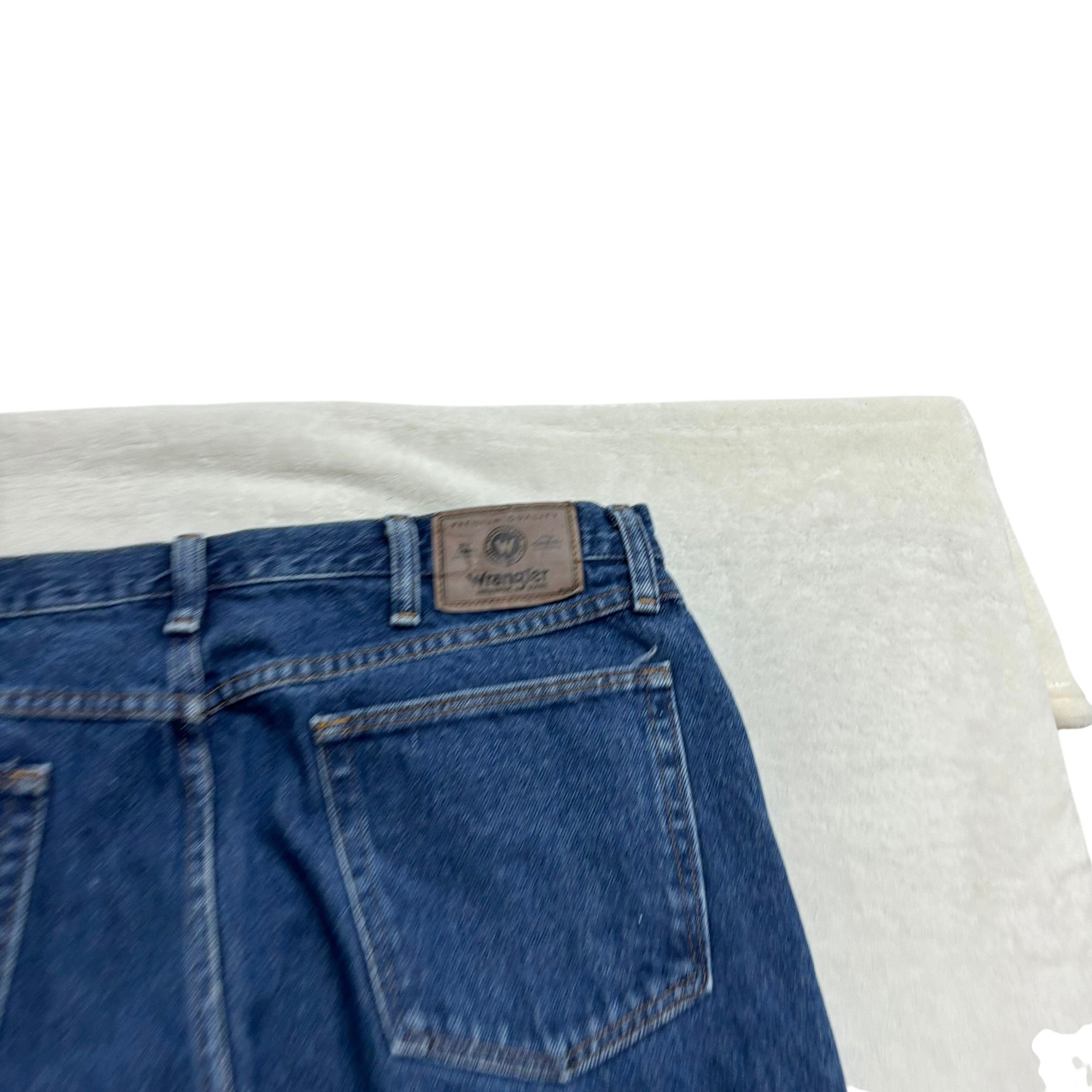 Wrangler Jeans W36 L32 Mens Dark Blue Relaxed Straight Fit Vintage Denim (E)