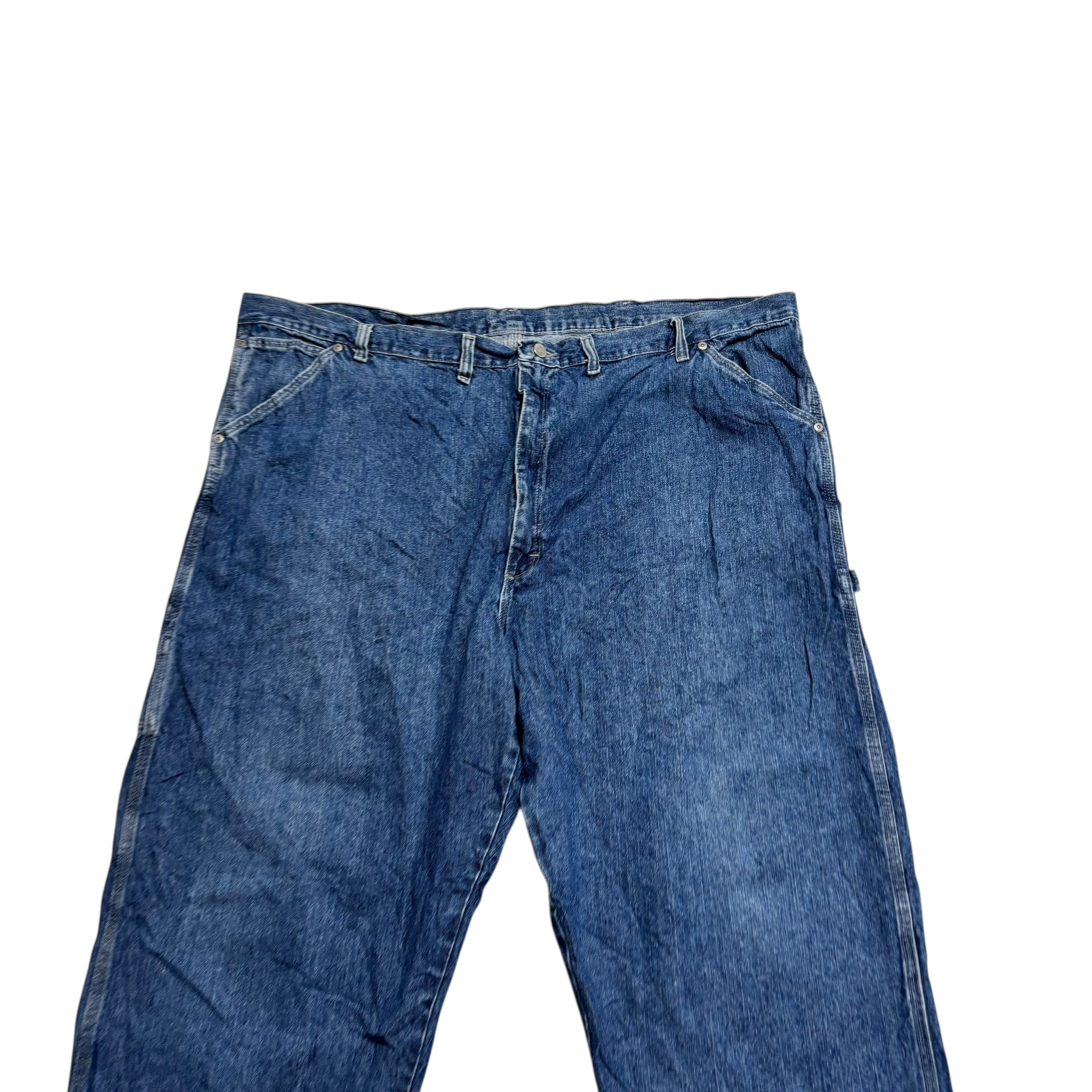 Wrangler Carpenter Jeans W48 L29 Mens Mid Blue Relaxed Straight Fit Vintage