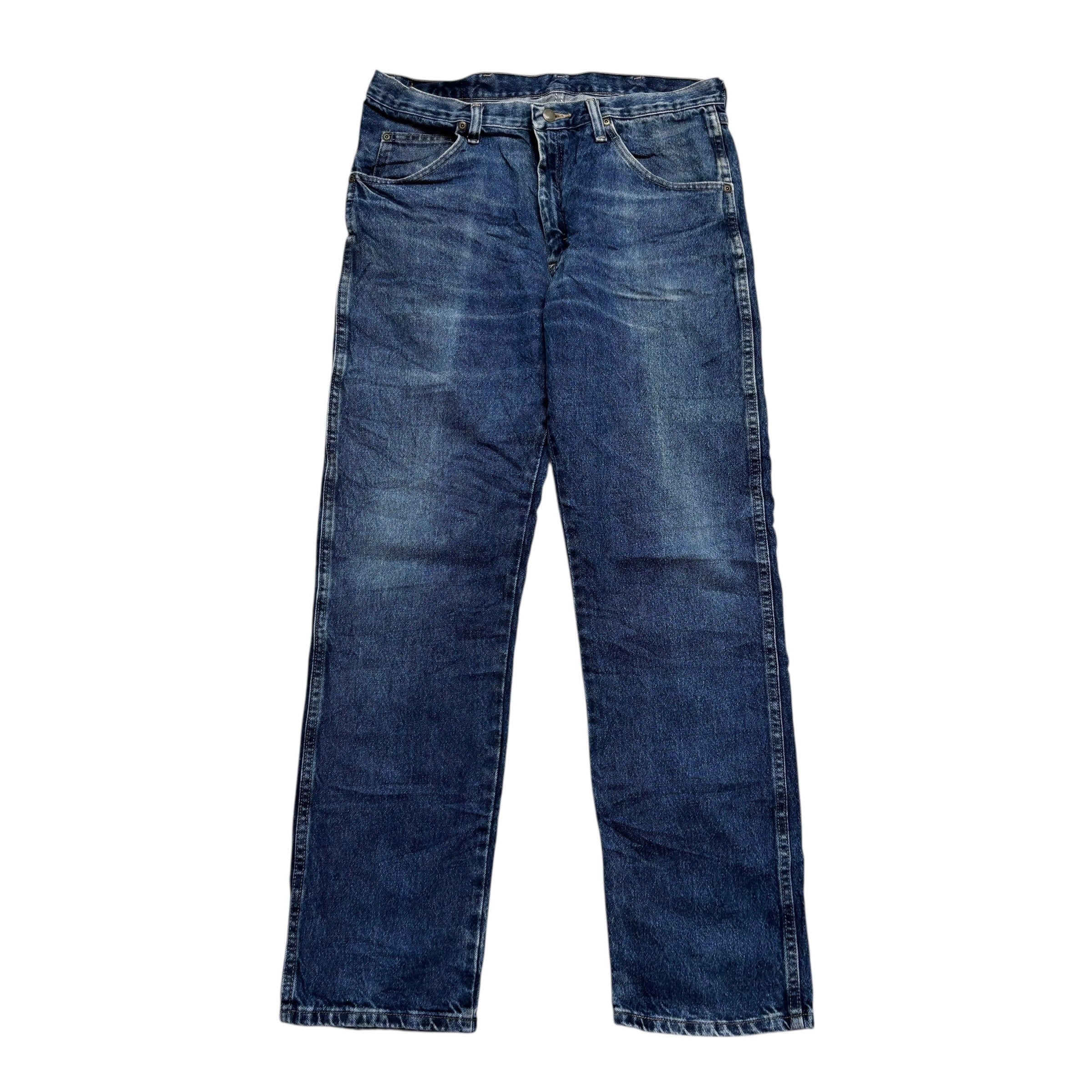 Wrangler Jeans W34 L32 Mens Mid Blue Regular Straight Fit Denim