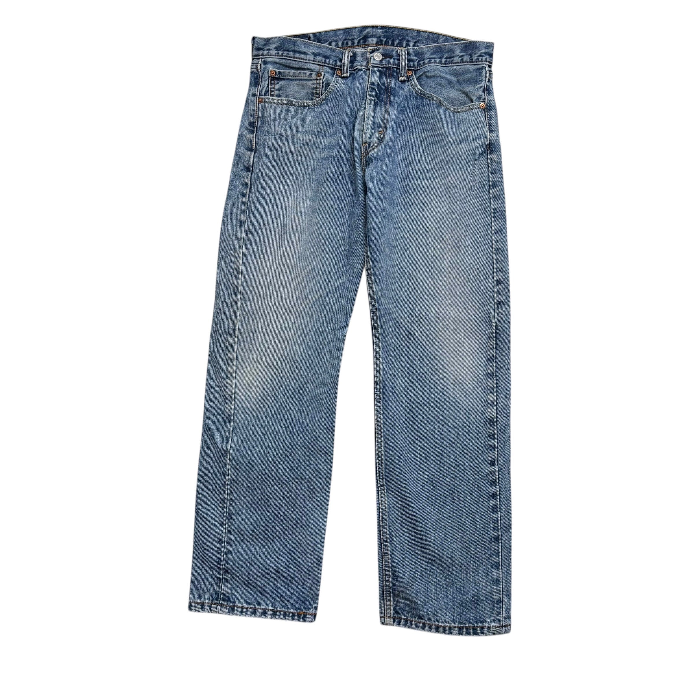 Levis 505 Jeans W34 L29 Mens Mid Blue Regular Straight Fit Denim