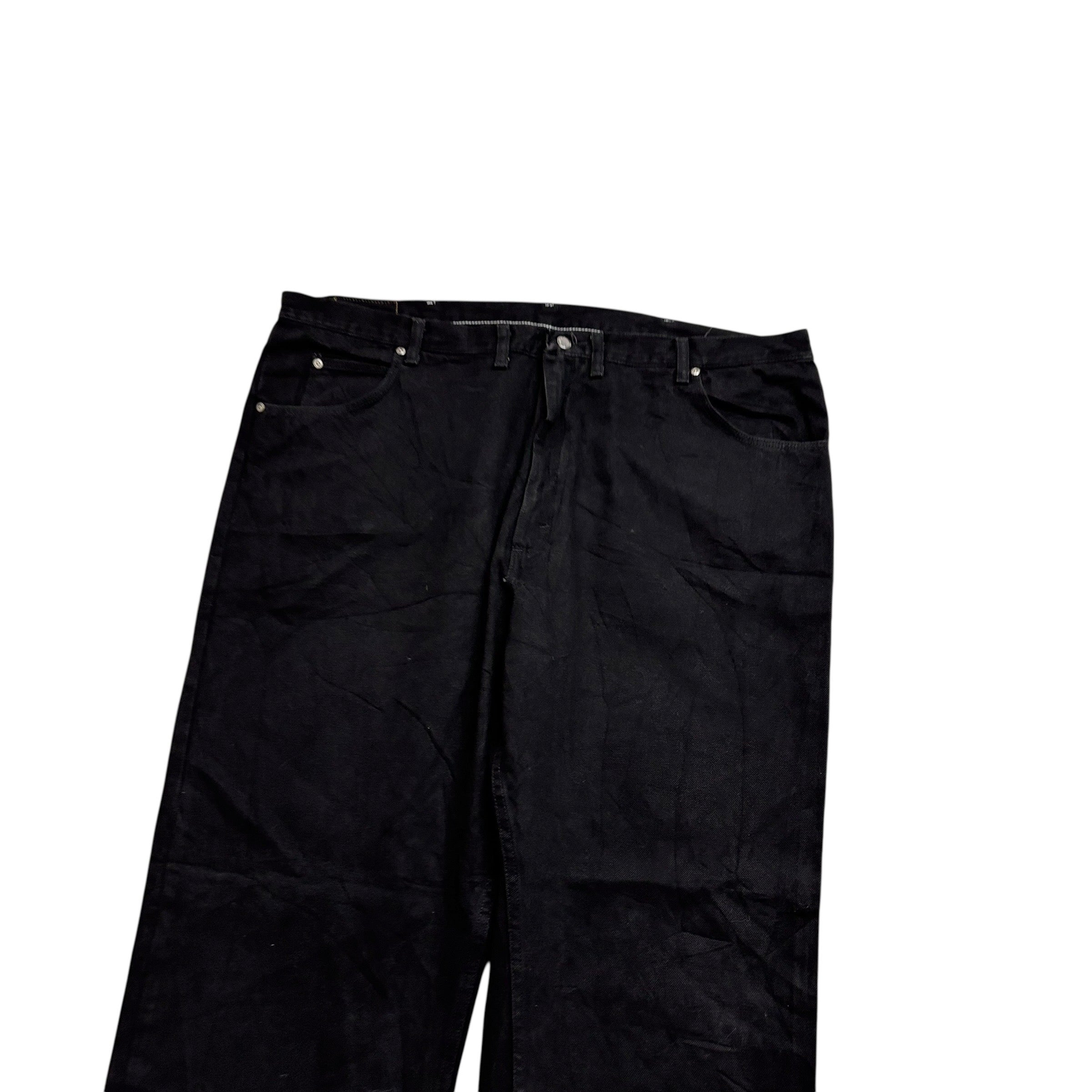 Wrangler Jeans W46 L33 Mens Black Relaxed Straight Fit Vintage Denim (E)
