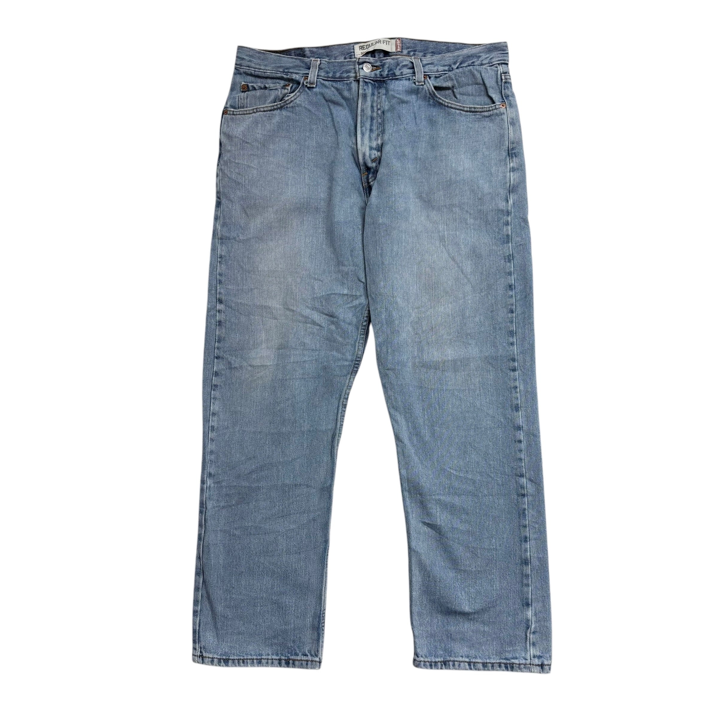 Levis 505 Jeans W36 L30 Mens Light Blue Regular Straight Fit Vintage Denim (E)