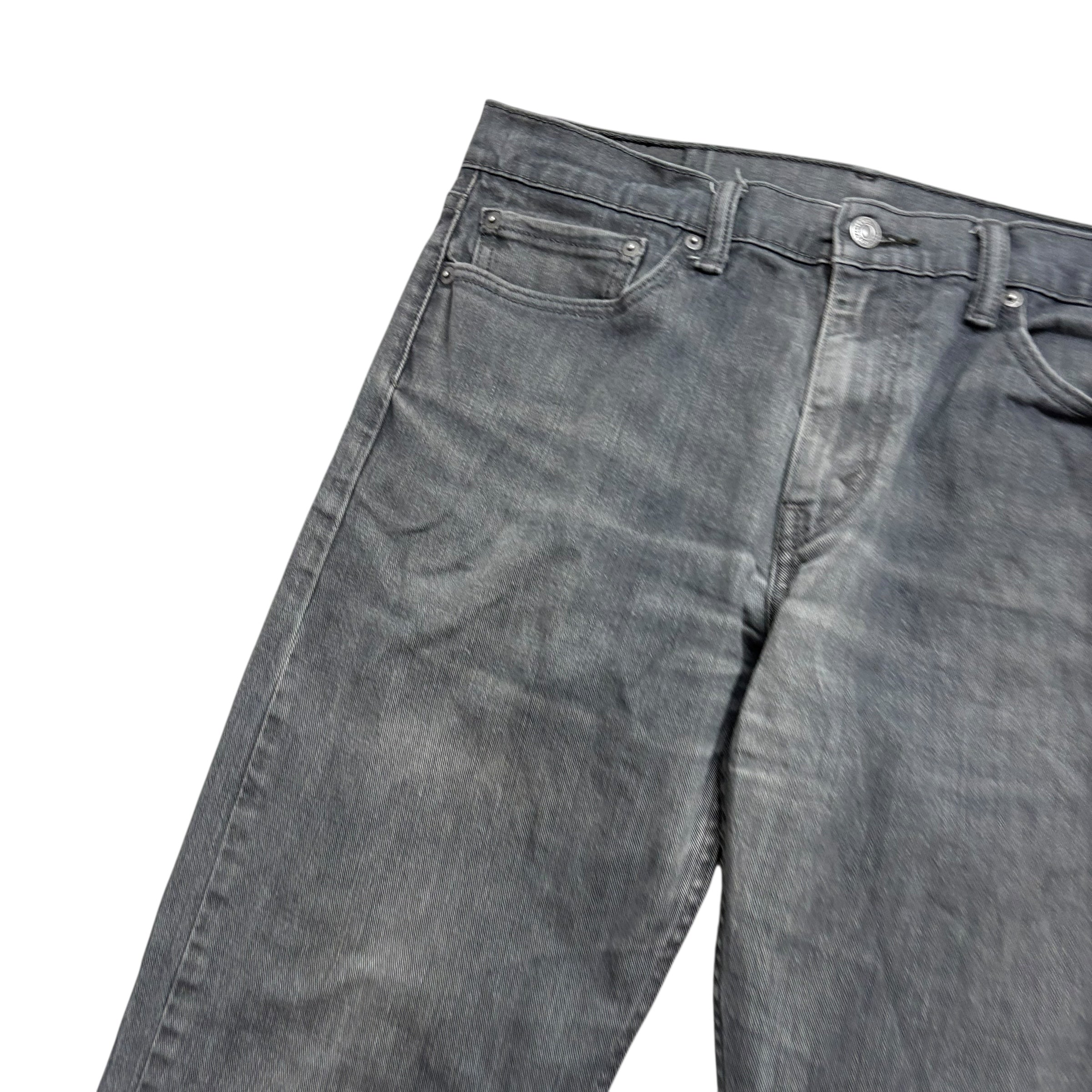 Levis 504 Jeans W34 L33 Mens Grey Regular Straight Fit Stretch Denim