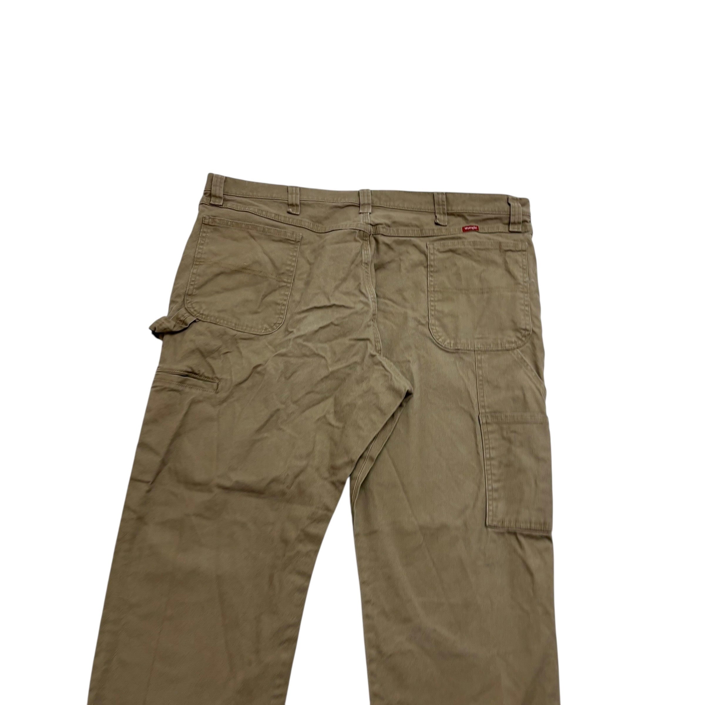 Wrangler Cargo Pants W44 L30 Mens Beige Tan Relaxed Straight Fit Stretch (E)